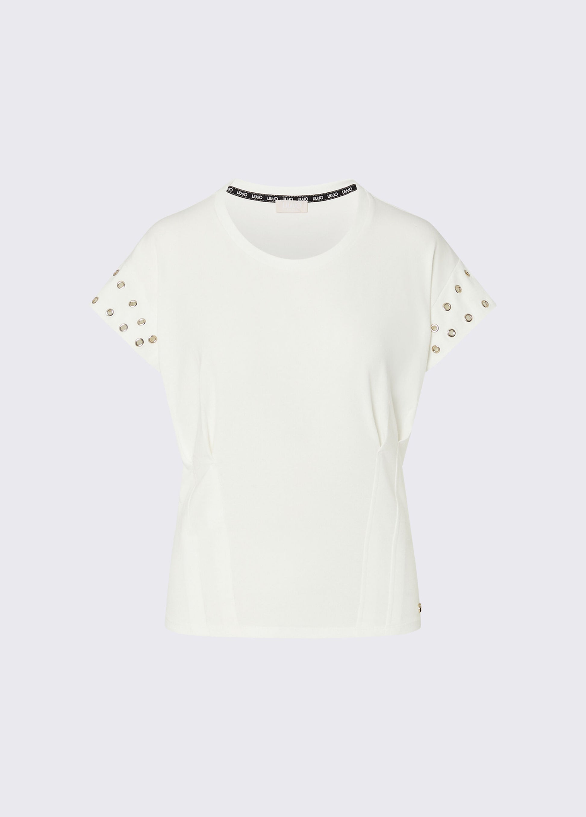 Liu Jo T-shirt con occhielli decorativi Bianco