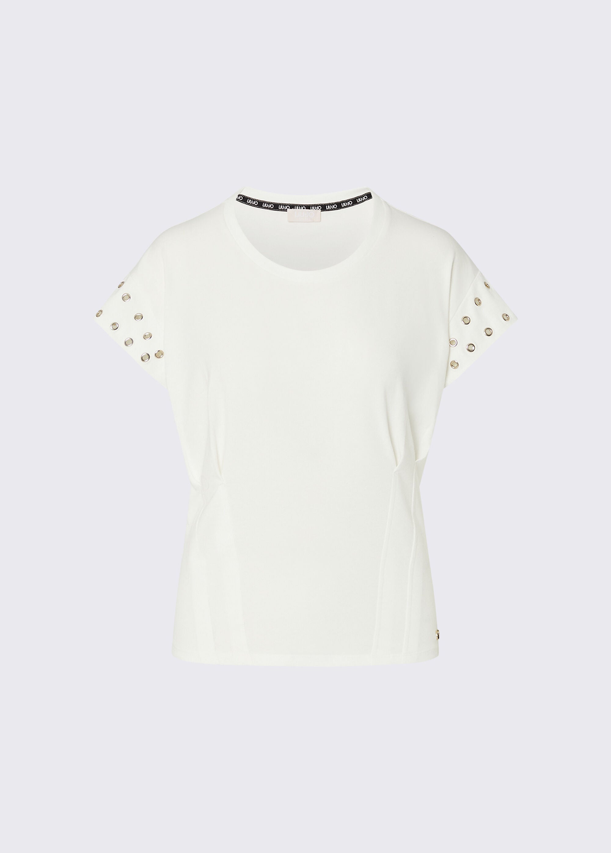 Liu Jo T-shirt con occhielli decorativi Bianco