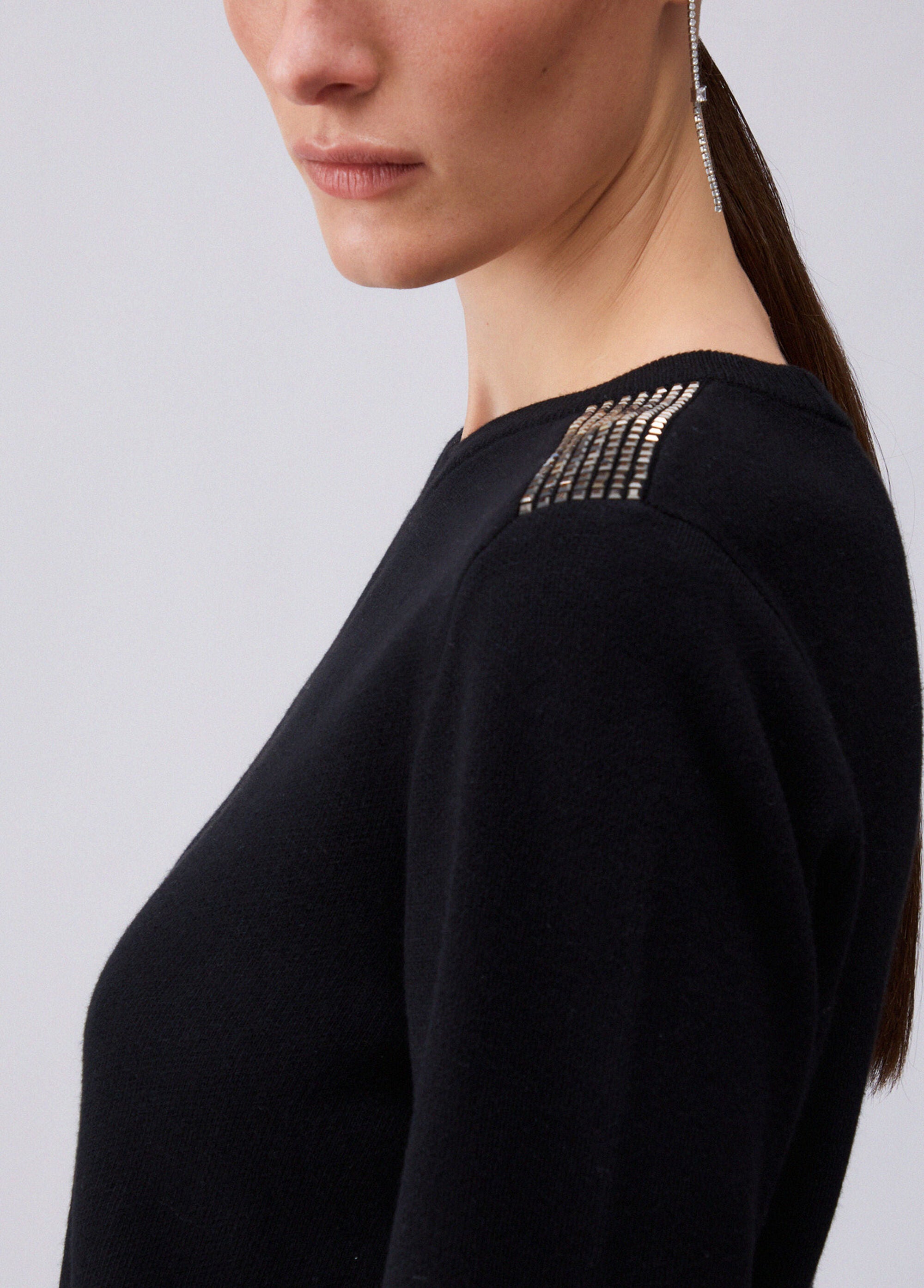 Liu Jo T-shirt Maglia con perline Nero