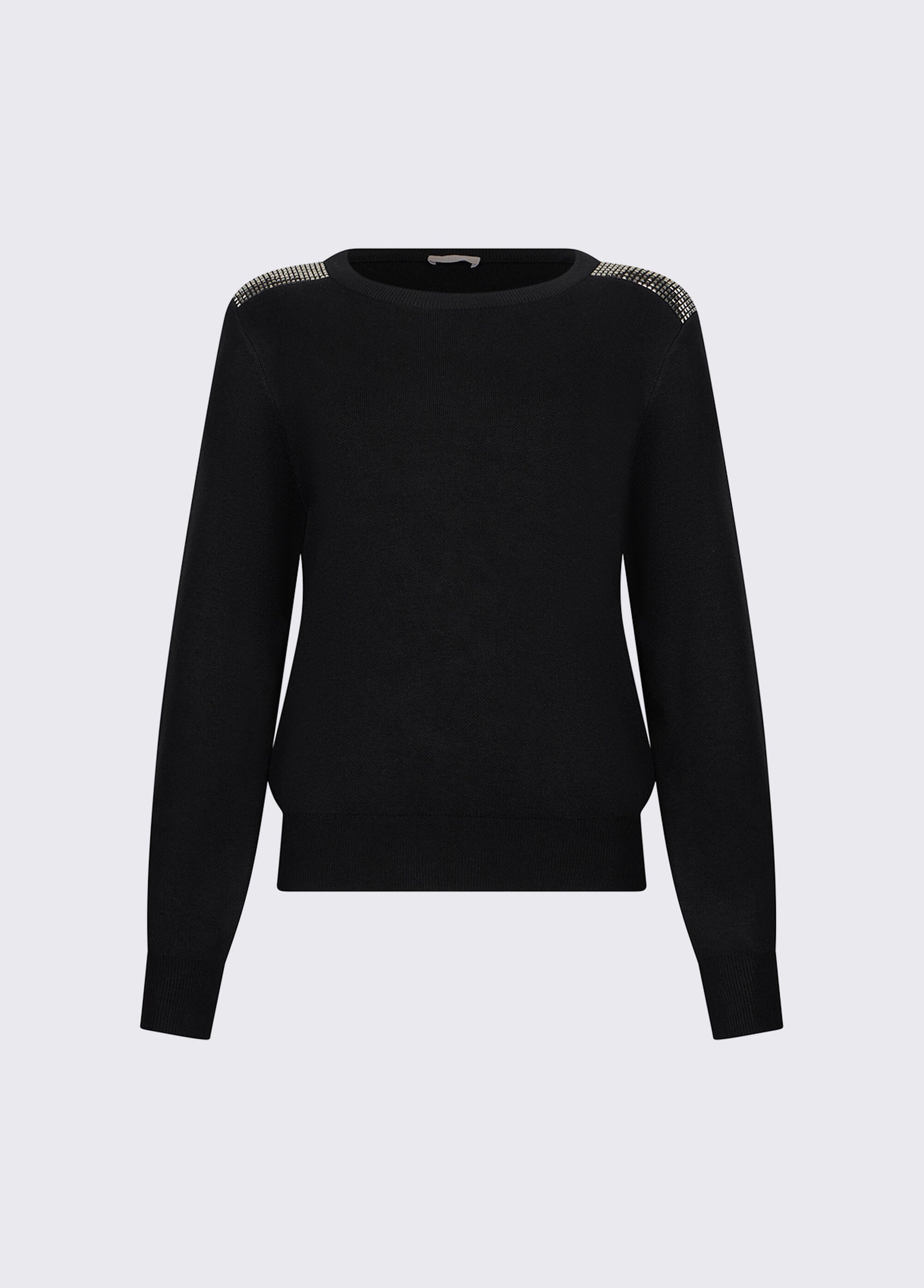 Liu Jo T-shirt Maglia con perline Nero