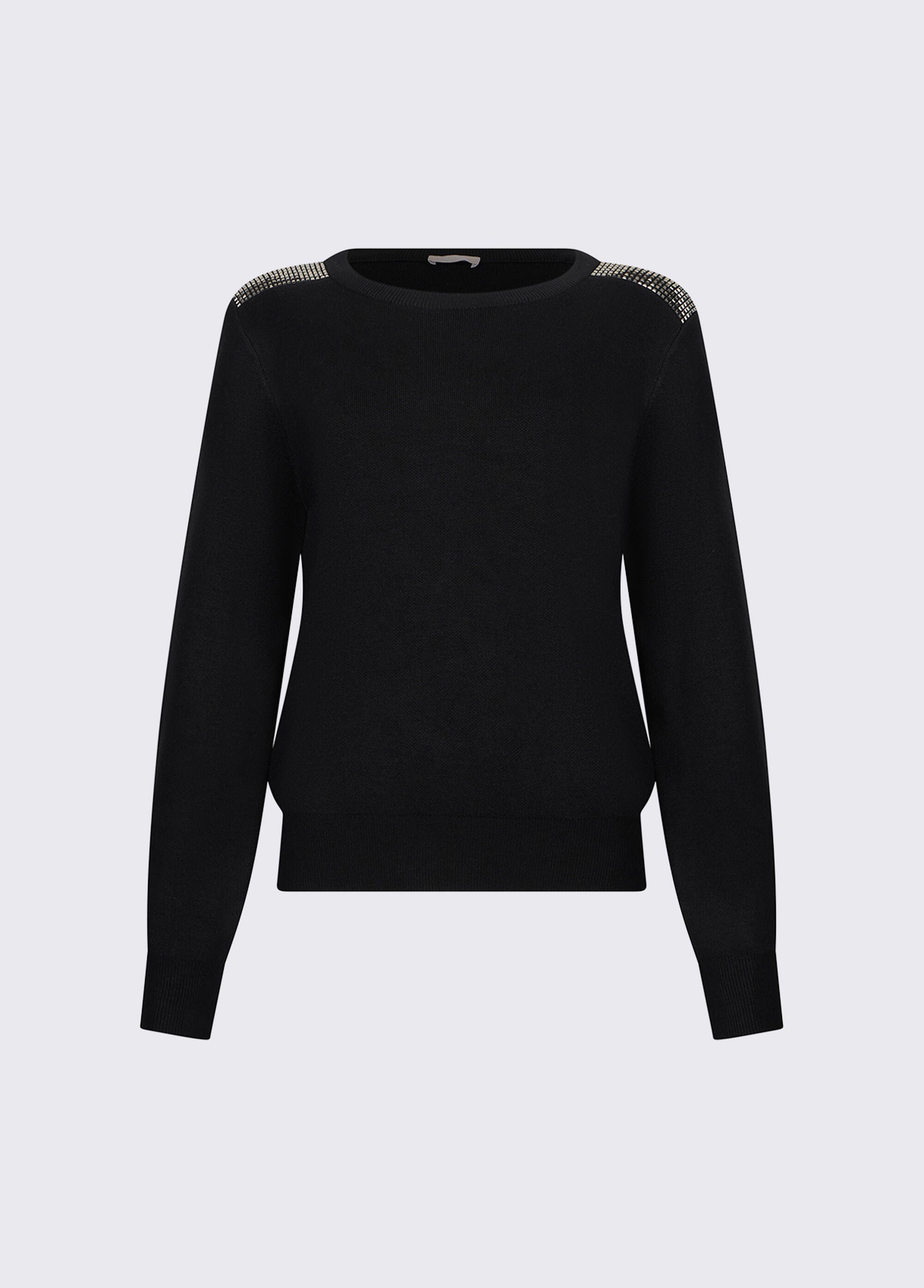 Liu Jo T-shirt Maglia con perline Nero