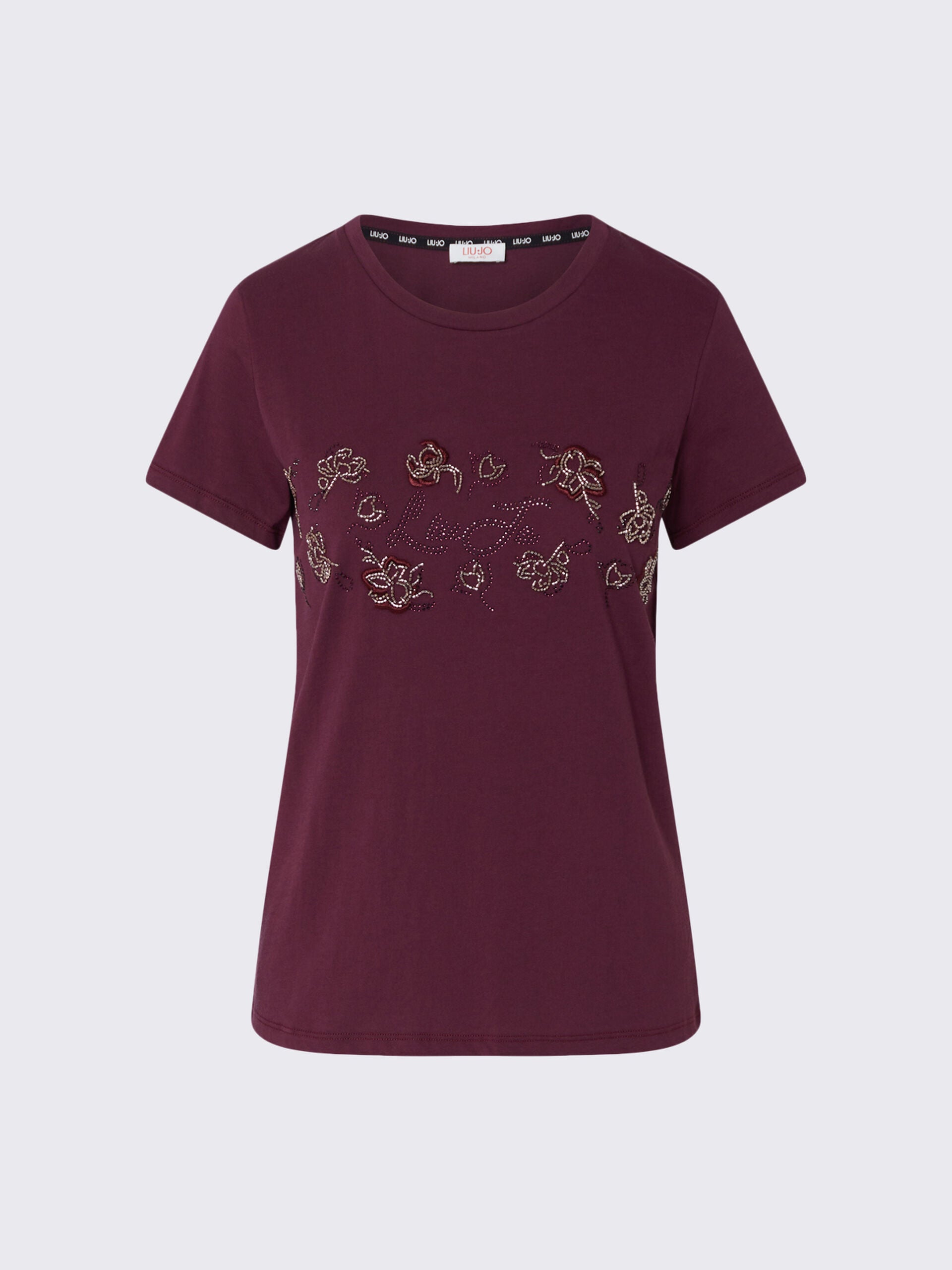T-Shirt - Rosso melanzana fantasia