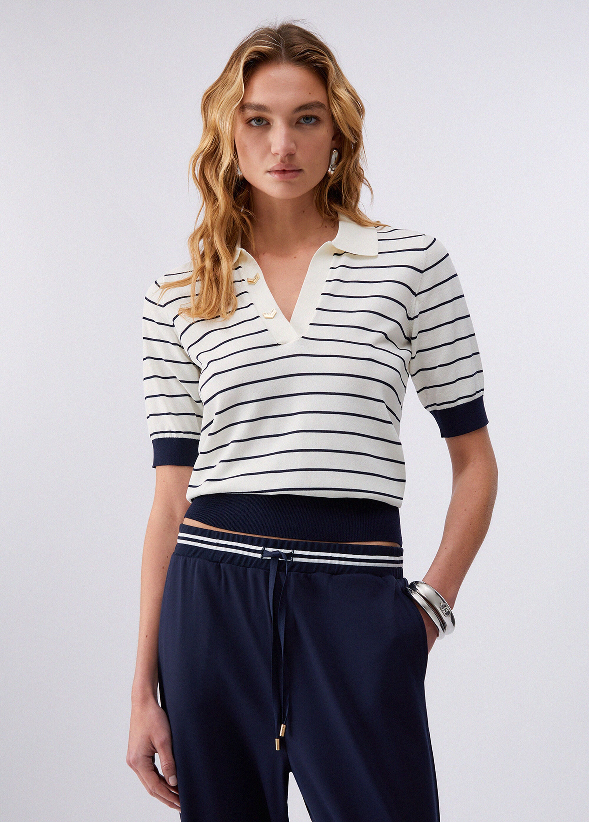 Liu Jo Top a righe Bianco