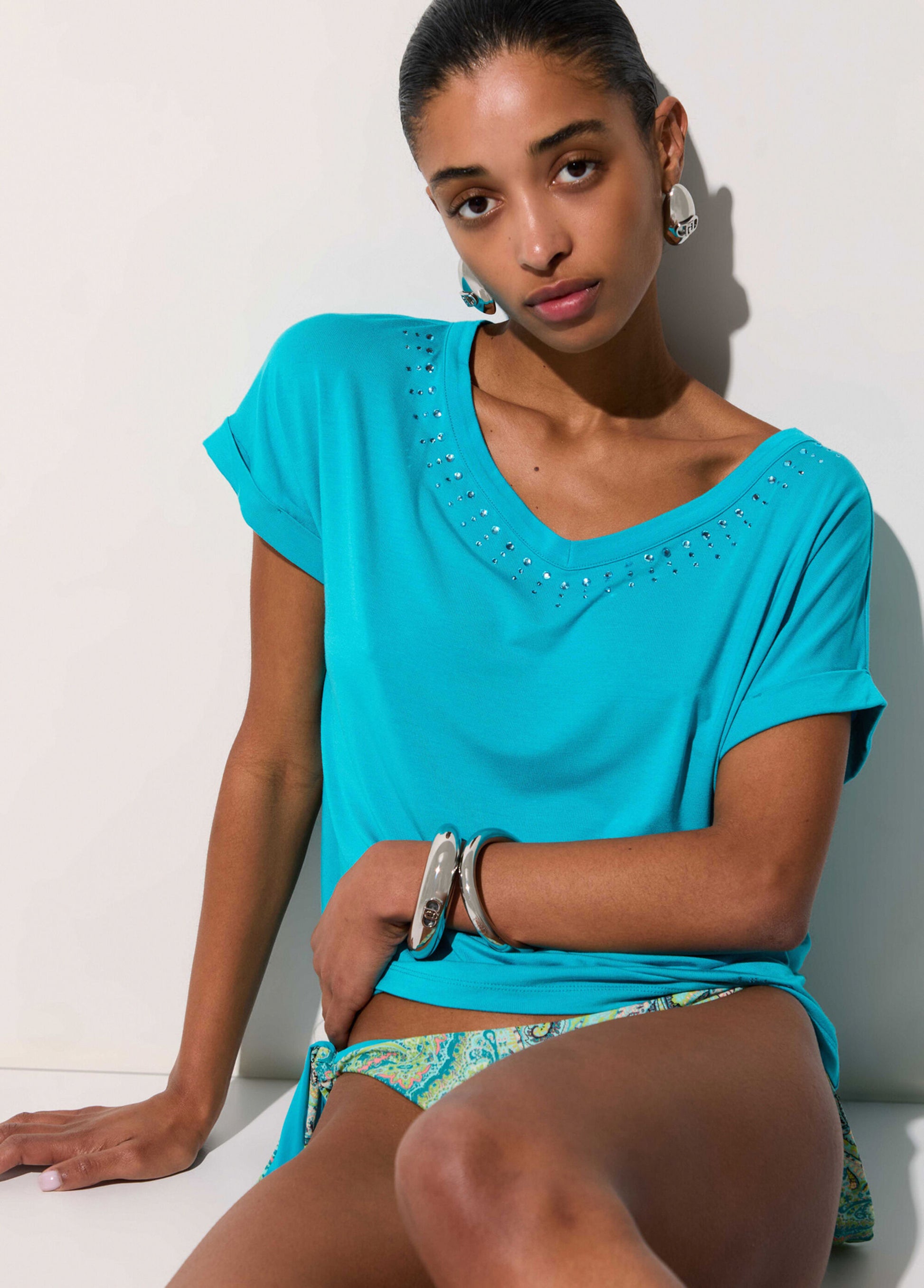 Liu Jo T-Shirt Liu Jo VA6165JS360 Turchese