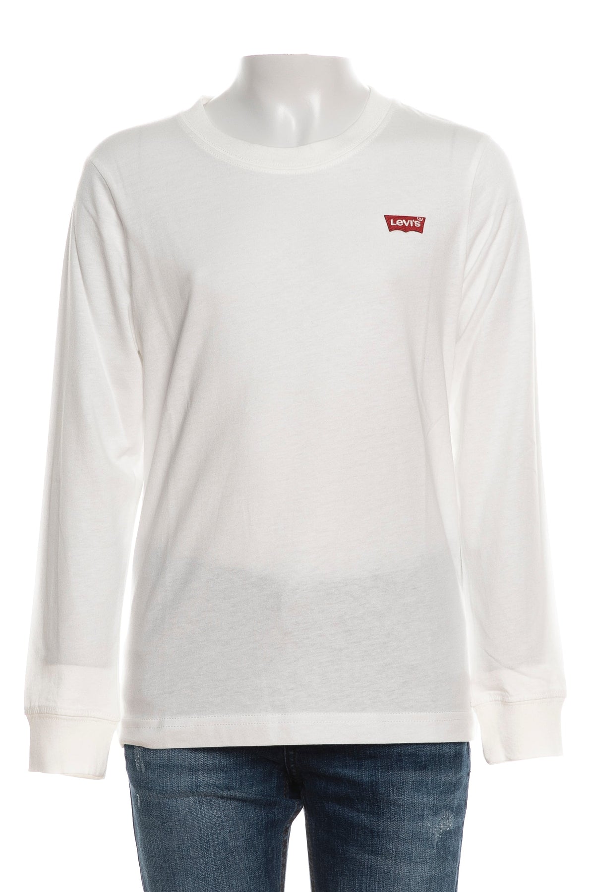 T-Shirt Manica Lunga Logo Petto Ragazzo - Bianco