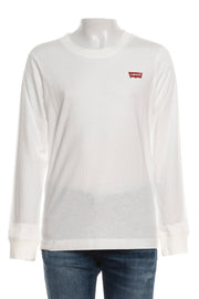 T-Shirt Manica Lunga Logo Petto Ragazzo - Bianco