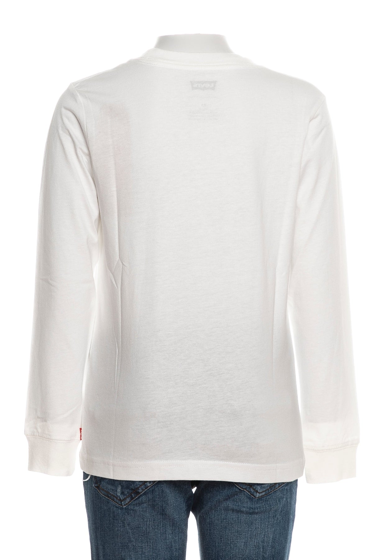 T-Shirt Manica Lunga Logo Petto Ragazzo - Bianco