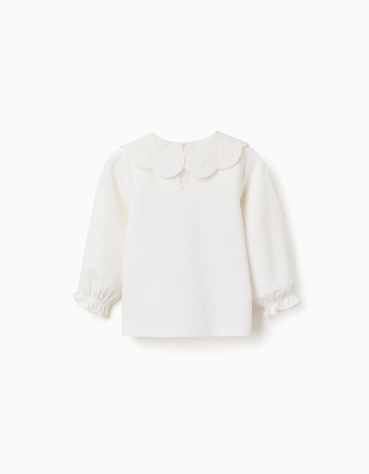 Zippy Maglia a Maniche Lunghe con Colletto Sangallo Neonata - Bianco