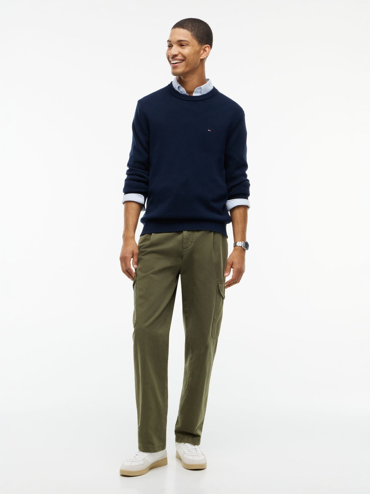 Maglione Girocollo Slim Logo - Dark Night Navy