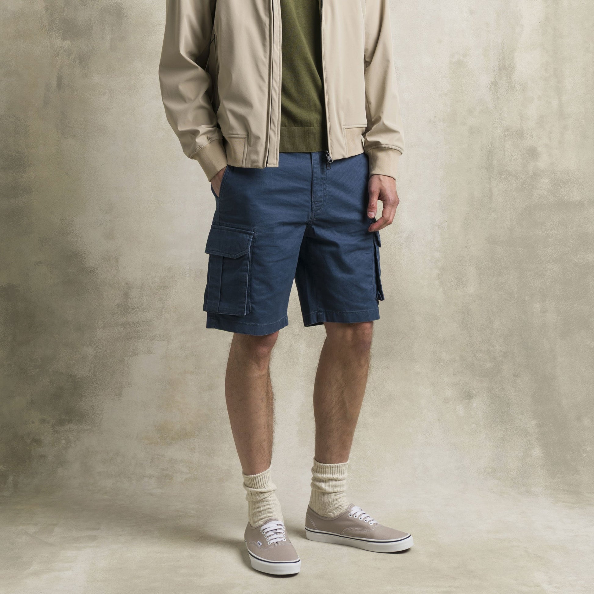 MCS Bermuda cargo corti in cotone stretch Blu
