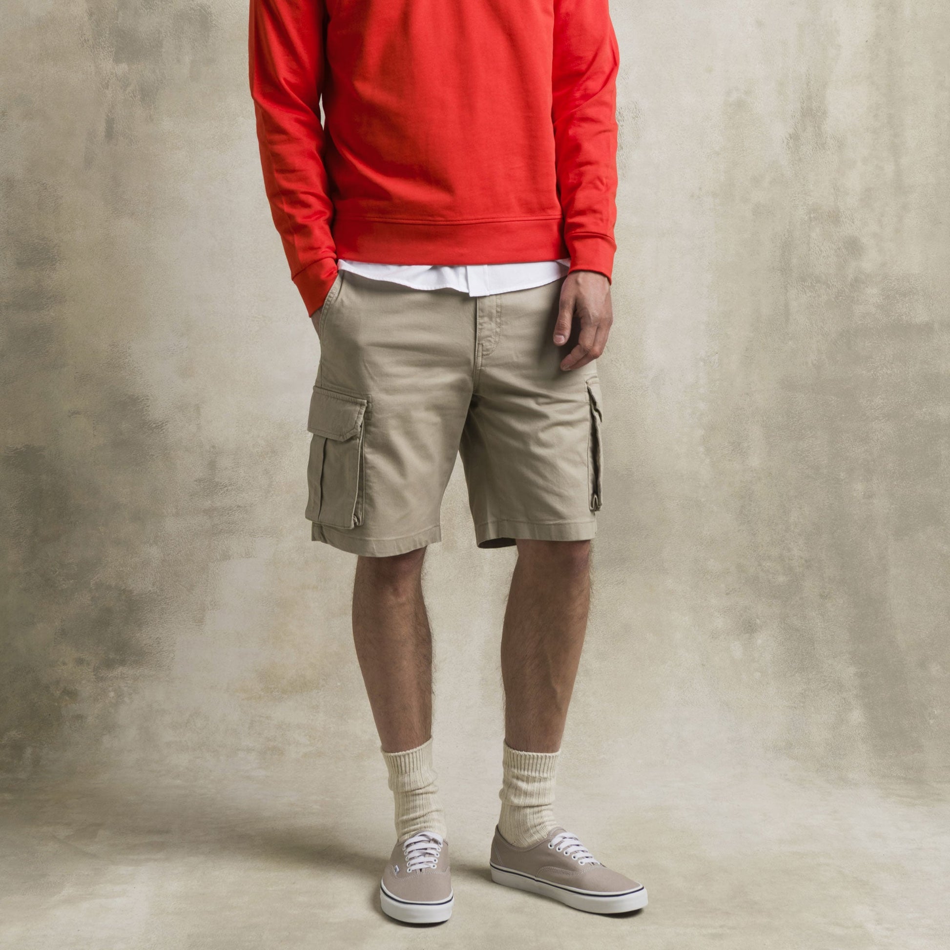 MCS Bermuda cargo corti in cotone stretch Beige
