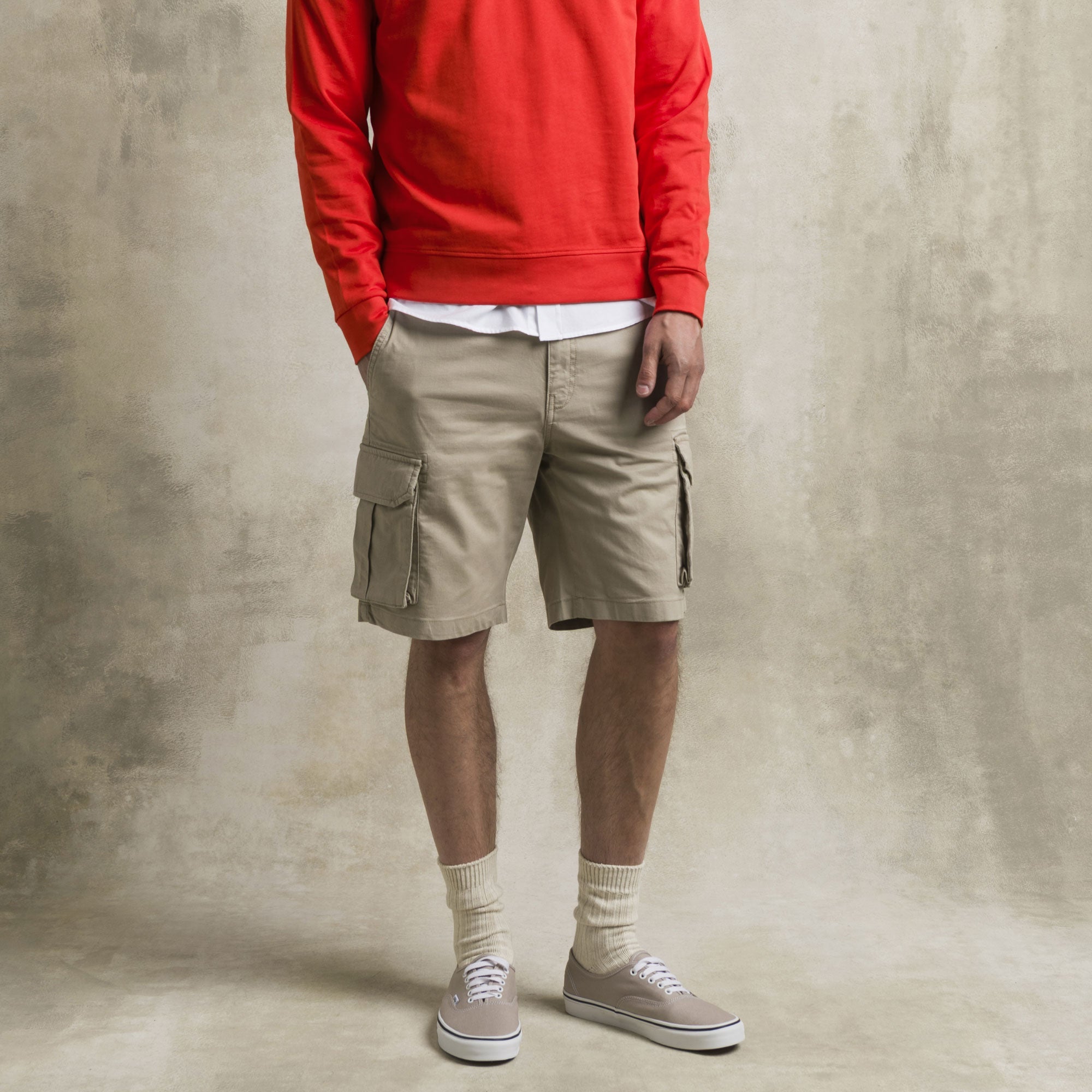 MCS Bermuda cargo corti in cotone stretch Beige