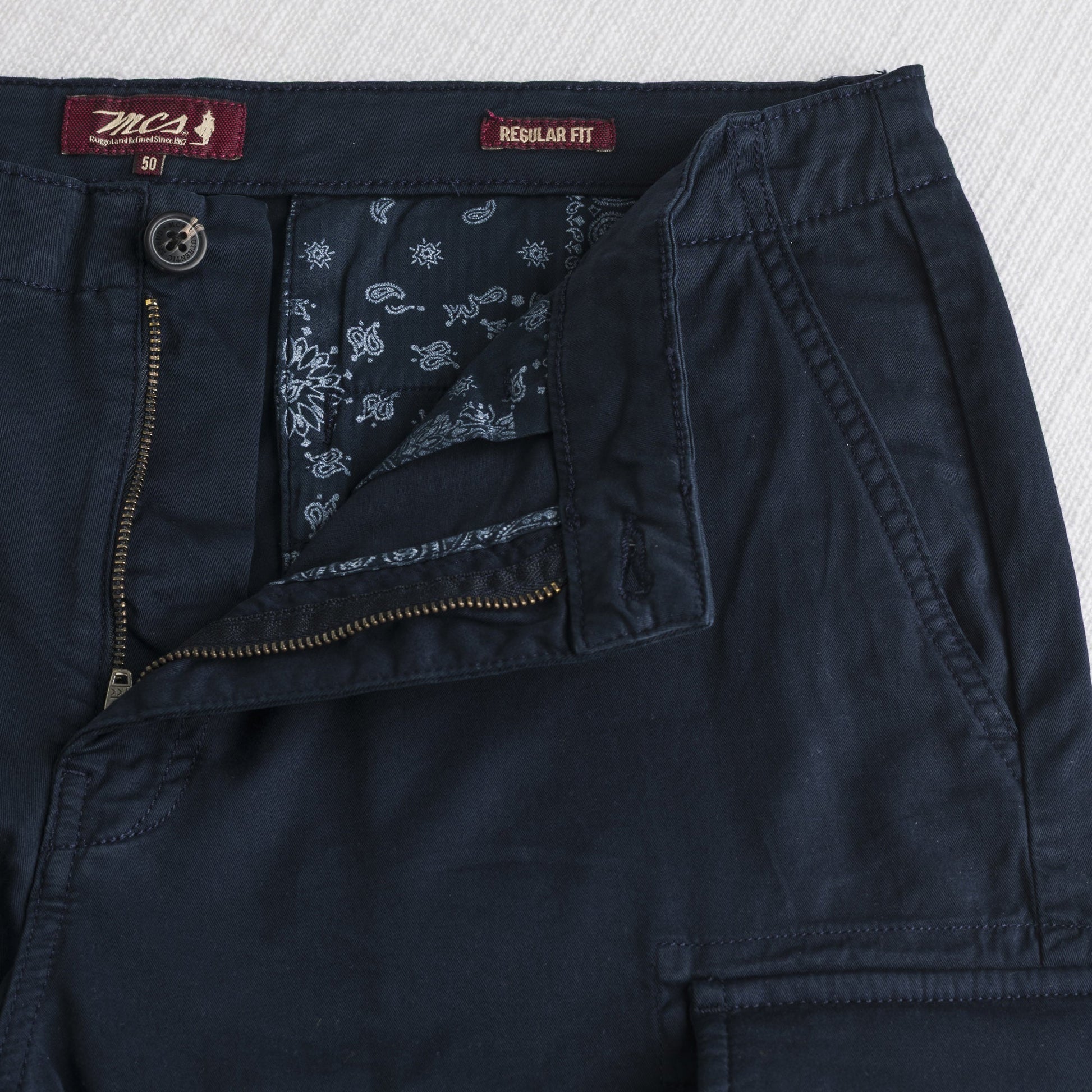 MCS Bermuda cargo in gabardina stretch Blu