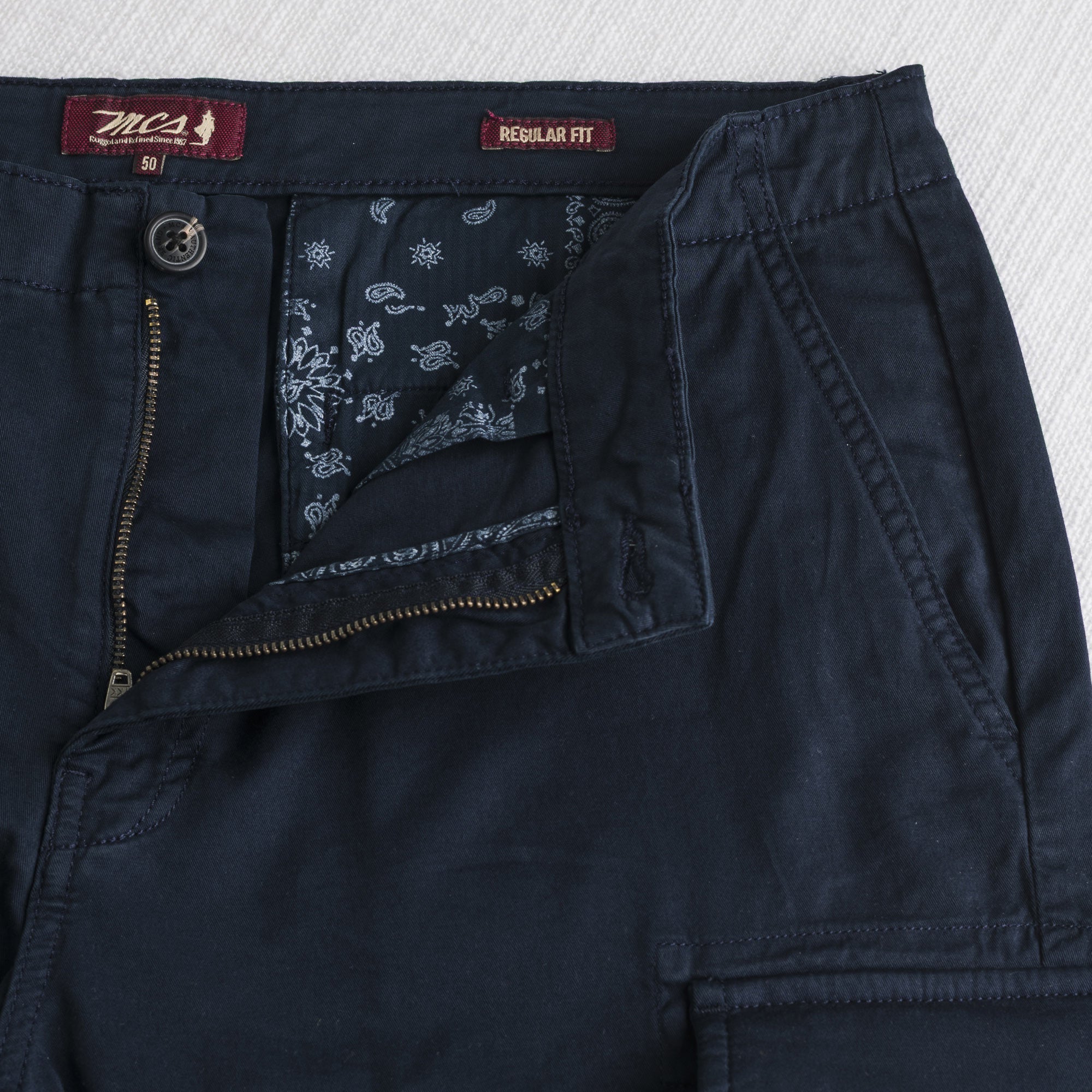 MCS Bermuda cargo in gabardina stretch Blu