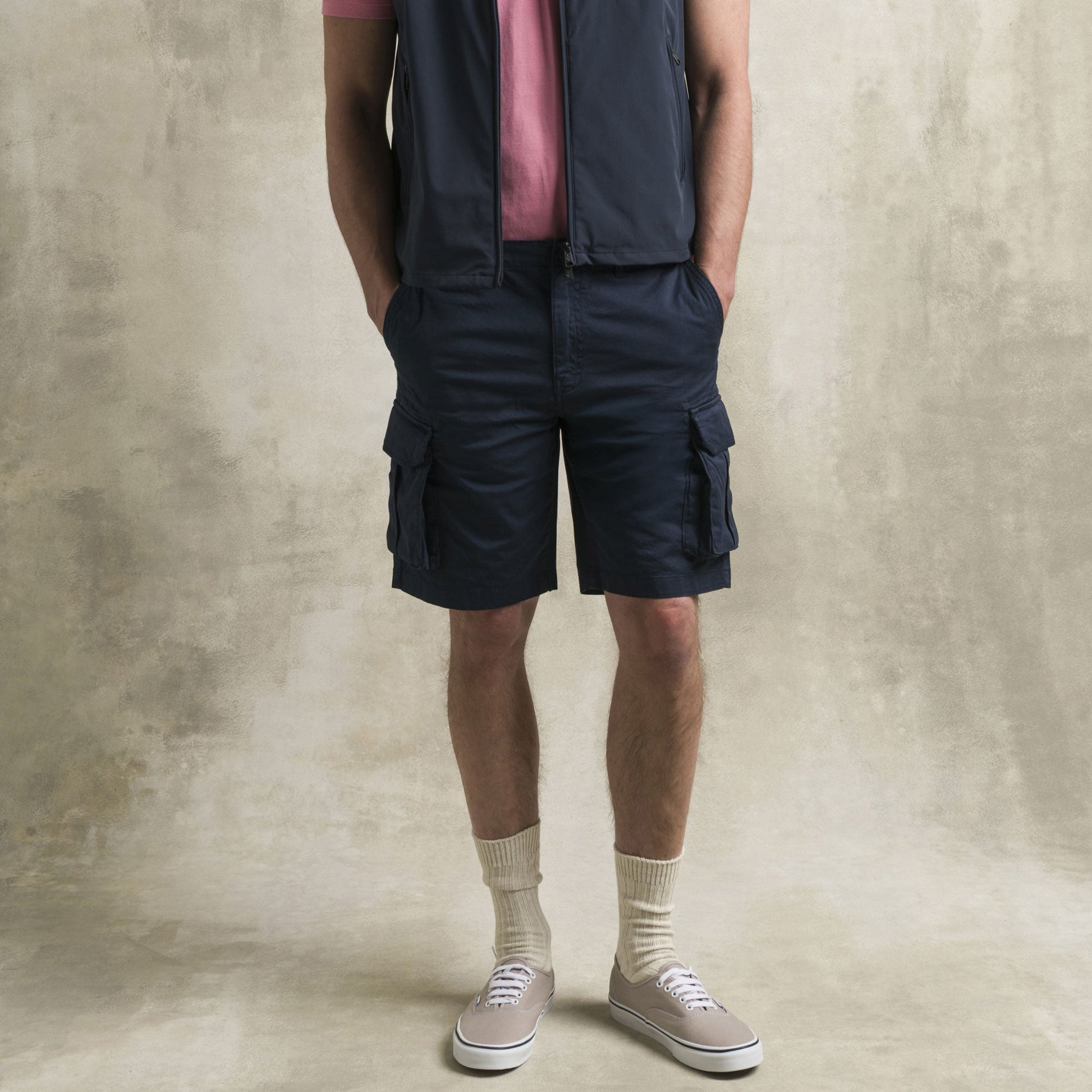 MCS Bermuda cargo in gabardina stretch Blu