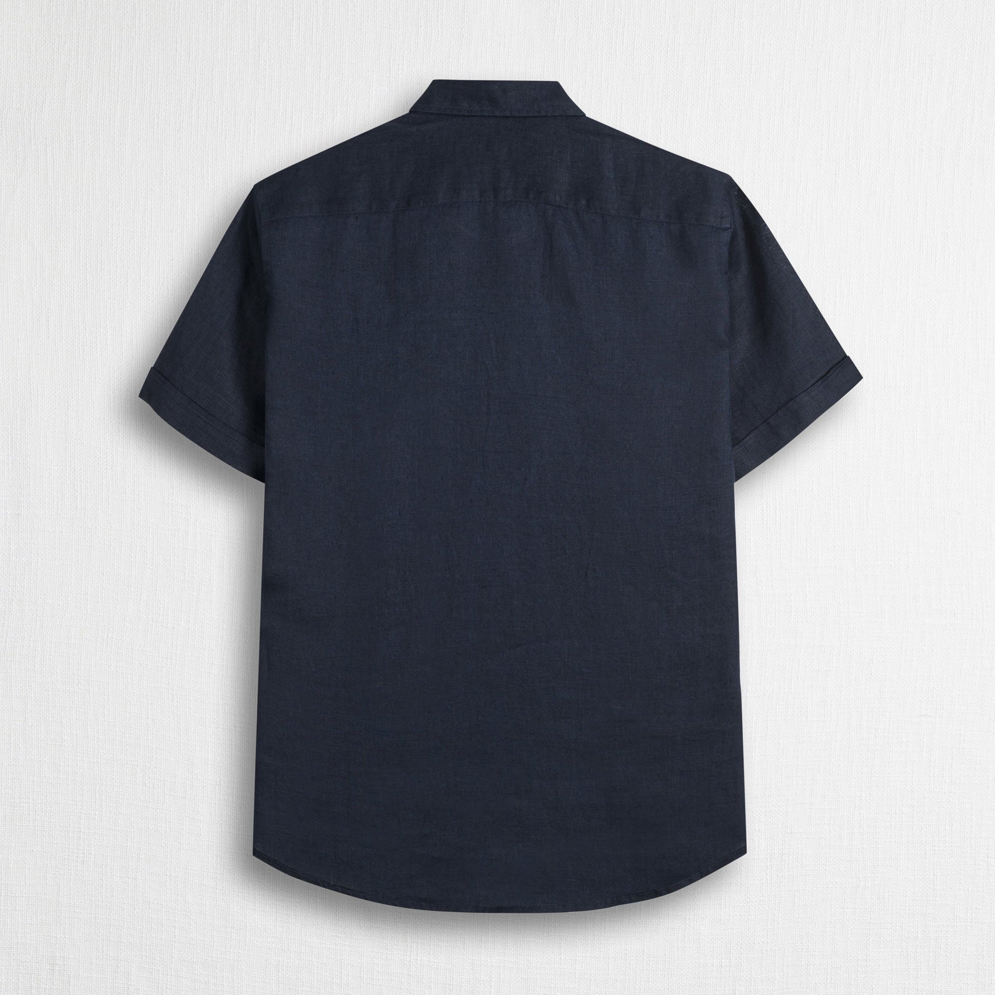 MCS Camicia 100% lino manica corta Blu
