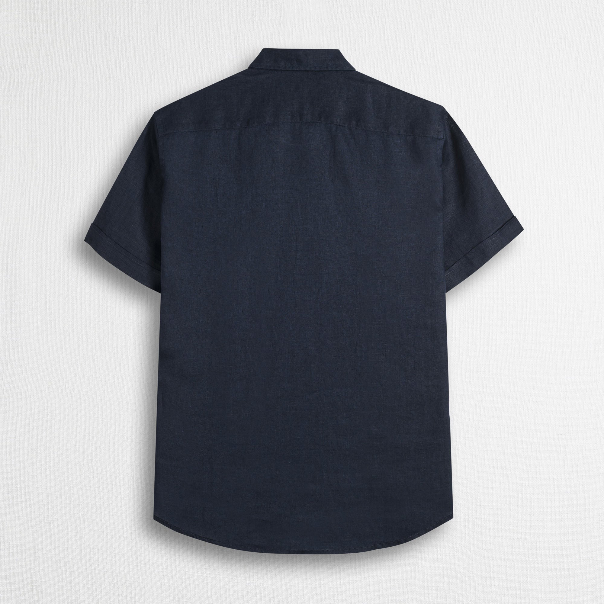 MCS Camicia 100% lino manica corta Blu