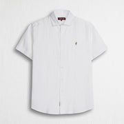 MCS Camicia 100% lino manica corta Bianco