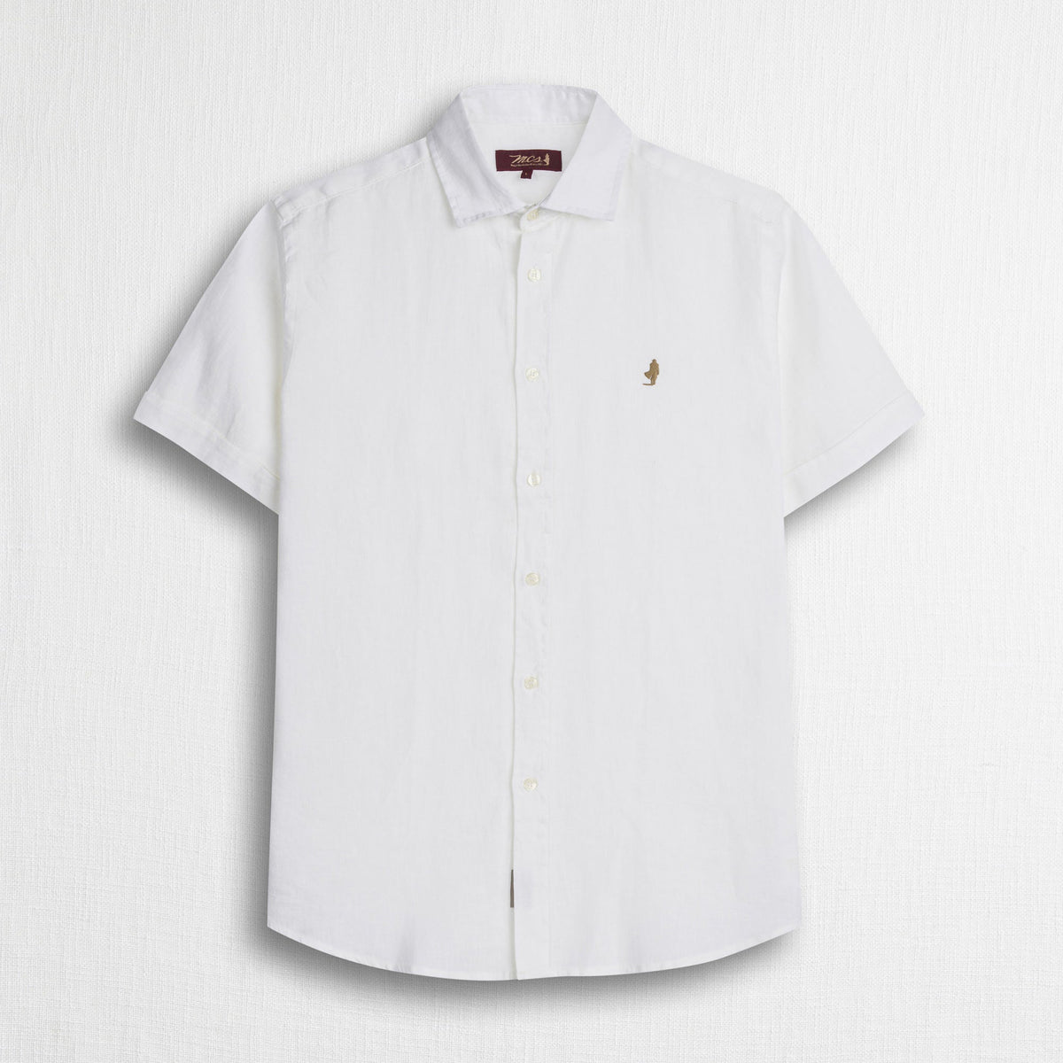 MCS Camicia 100% lino manica corta Bianco