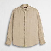 MCS Camicia 100% lino manica lunga Beige
