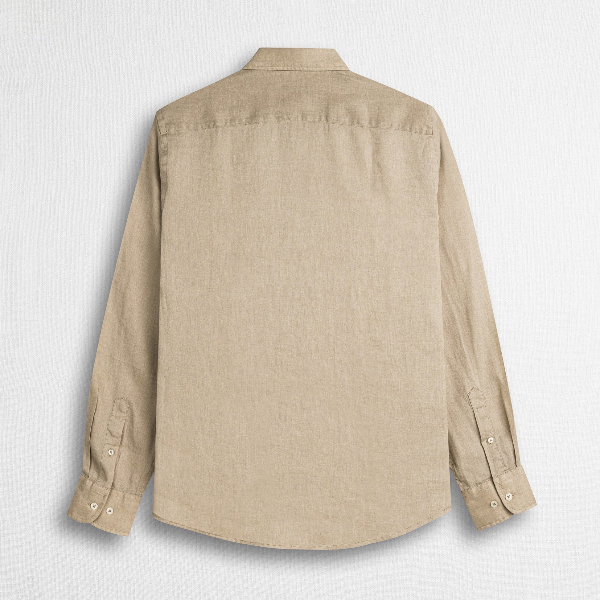 MCS Camicia 100% lino manica lunga Beige