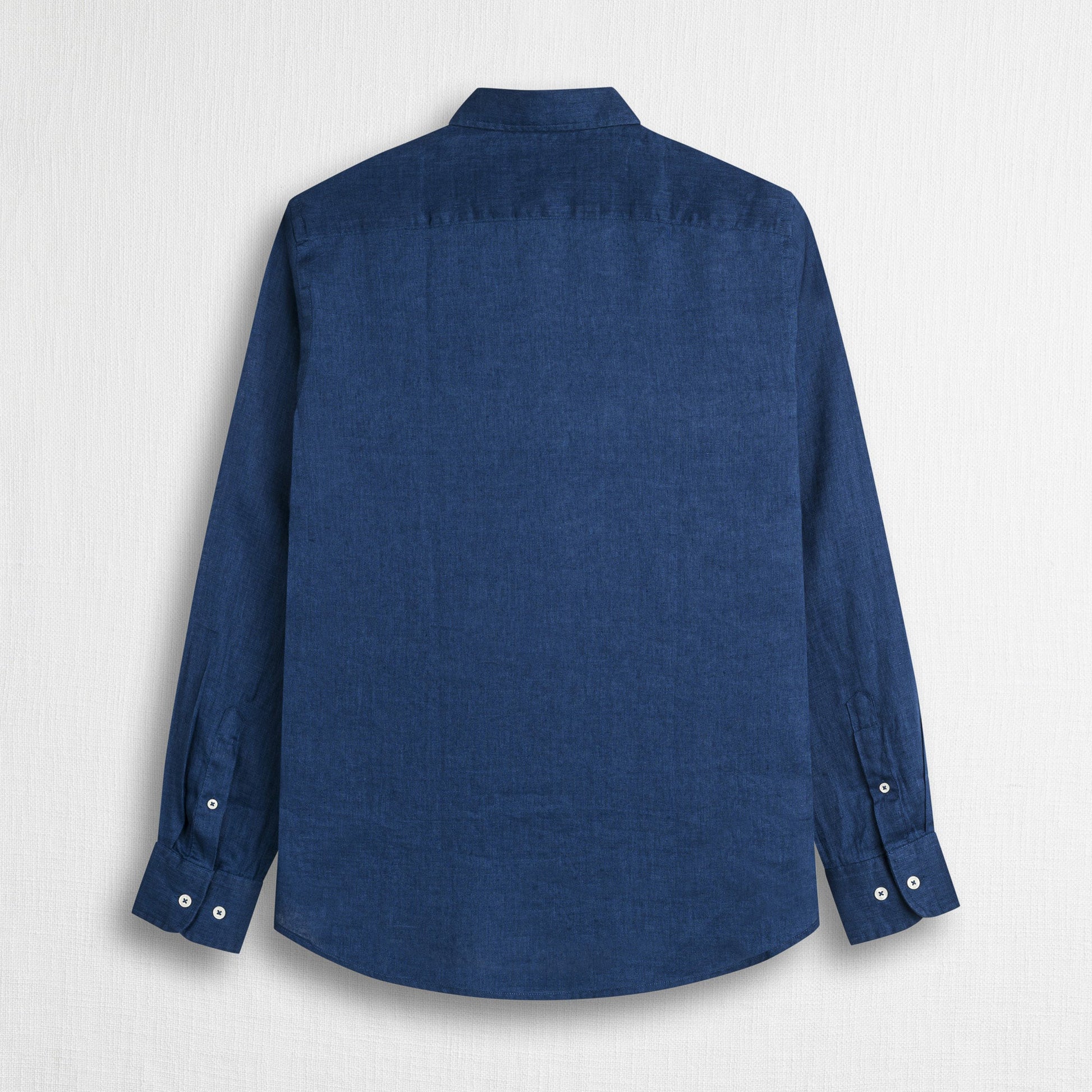 MCS Camicia 100% lino manica lunga Blu
