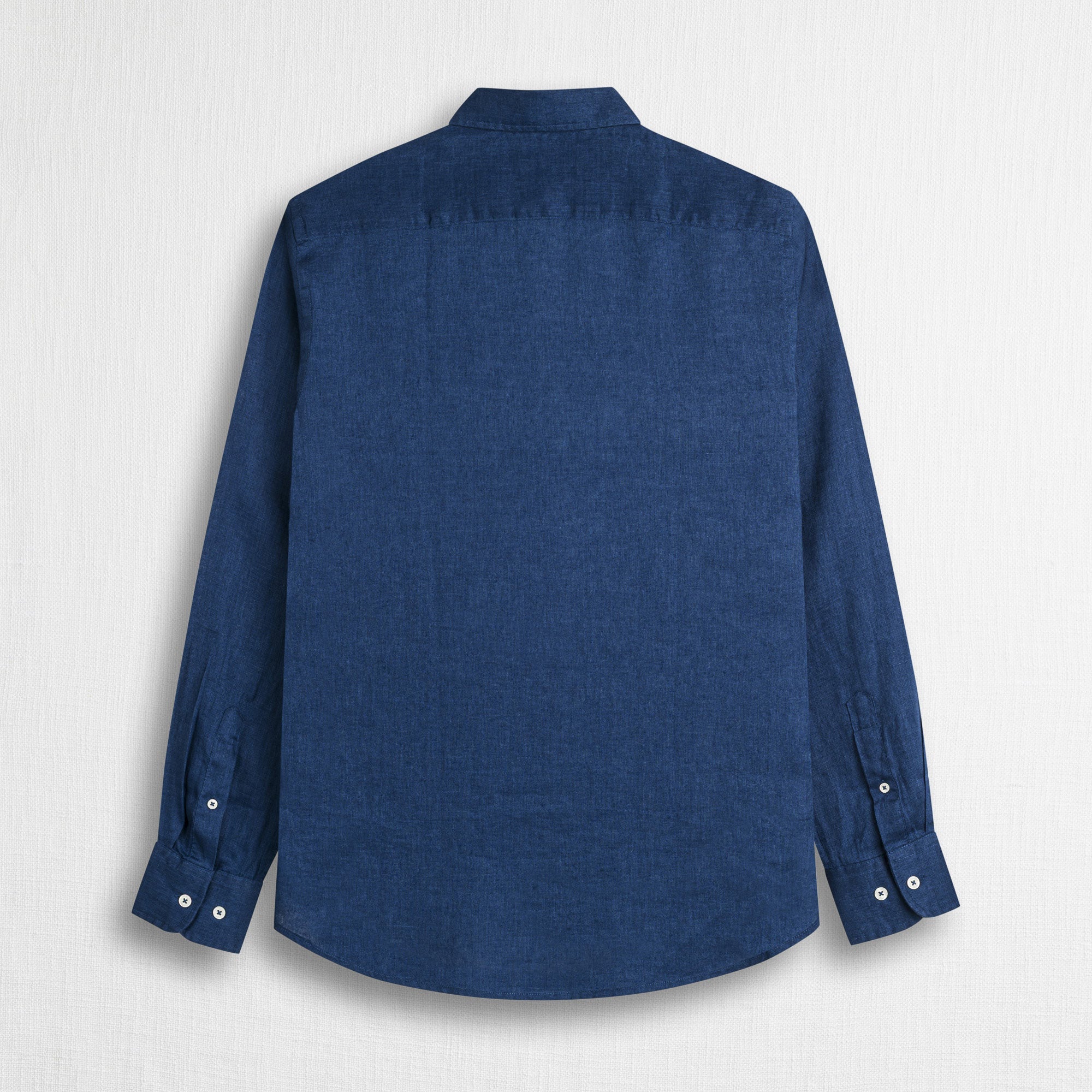 MCS Camicia 100% lino manica lunga Blu
