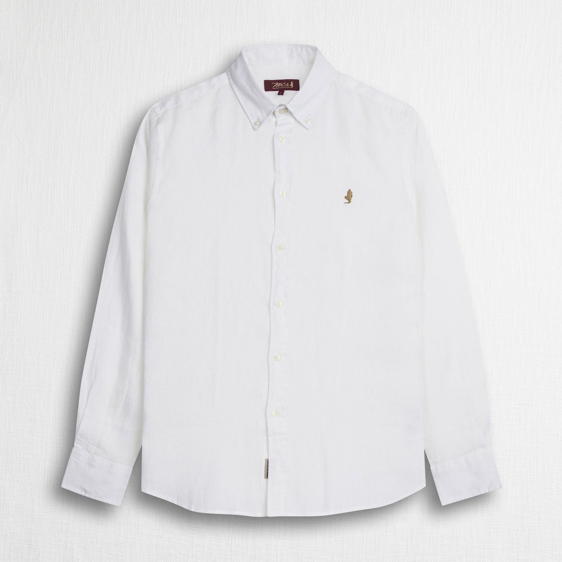 MCS Camicia 100% lino manica lunga Bianco