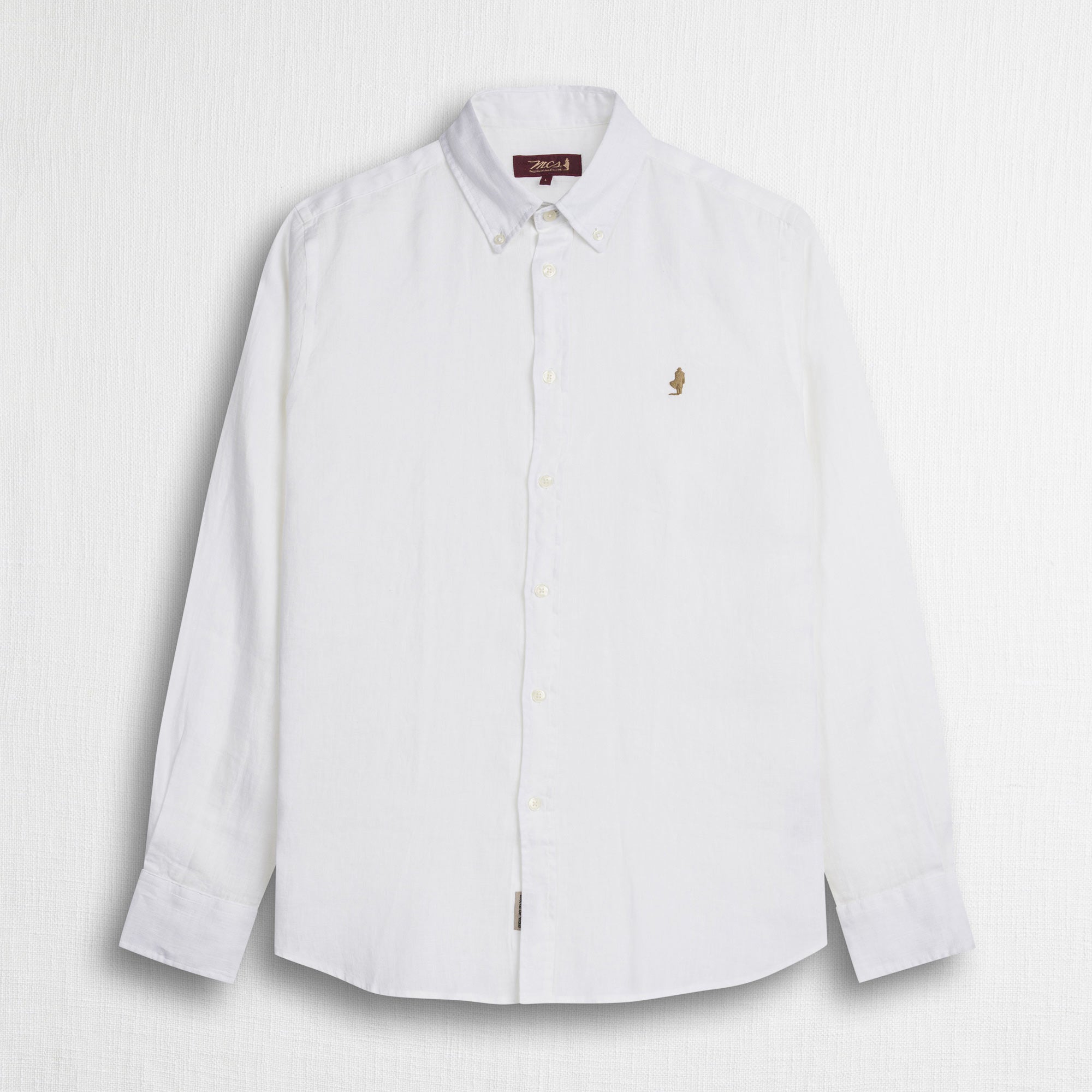 MCS Camicia 100% lino manica lunga Bianco