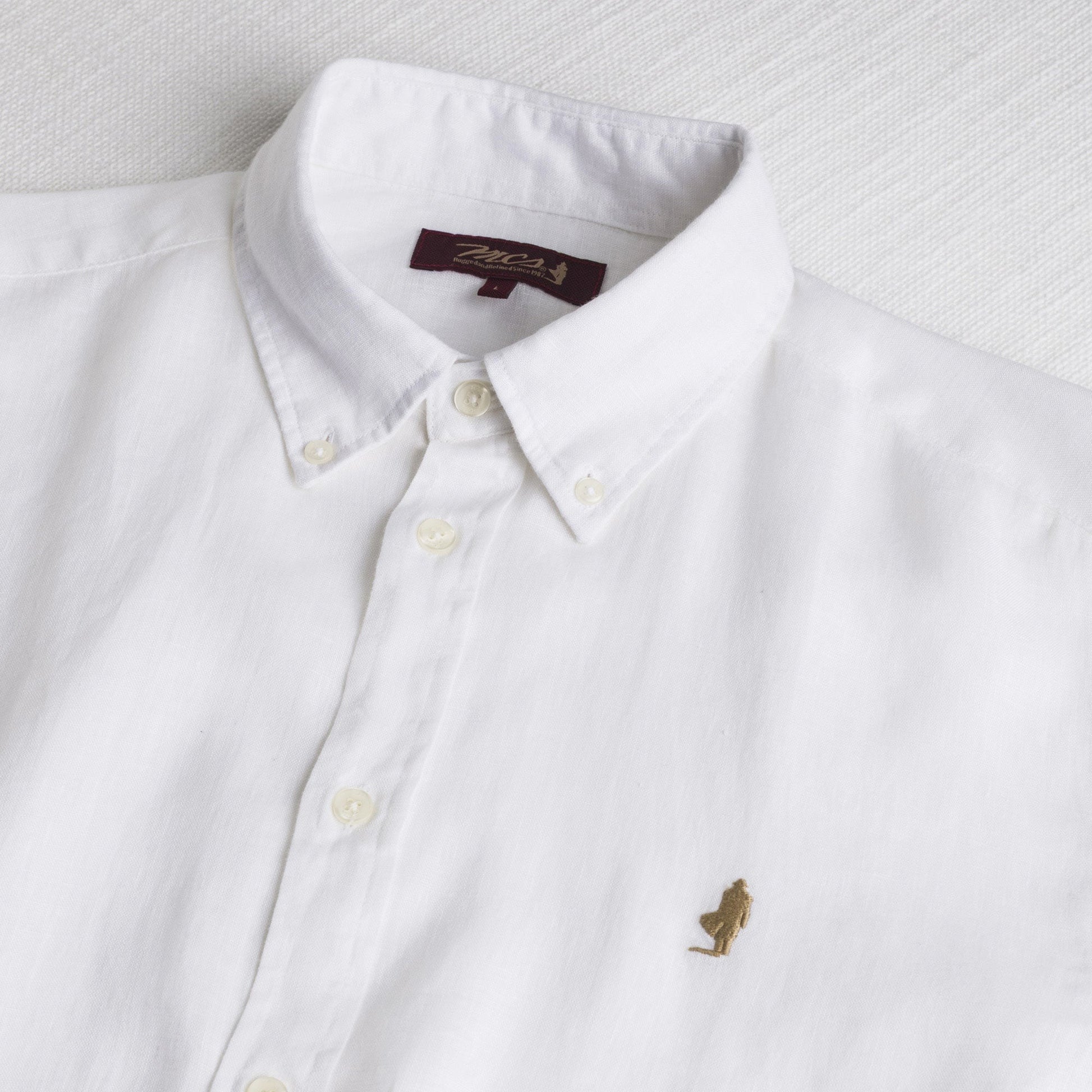 MCS Camicia 100% lino manica lunga Bianco