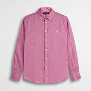 MCS Camicia 100% lino manica lunga Rosa