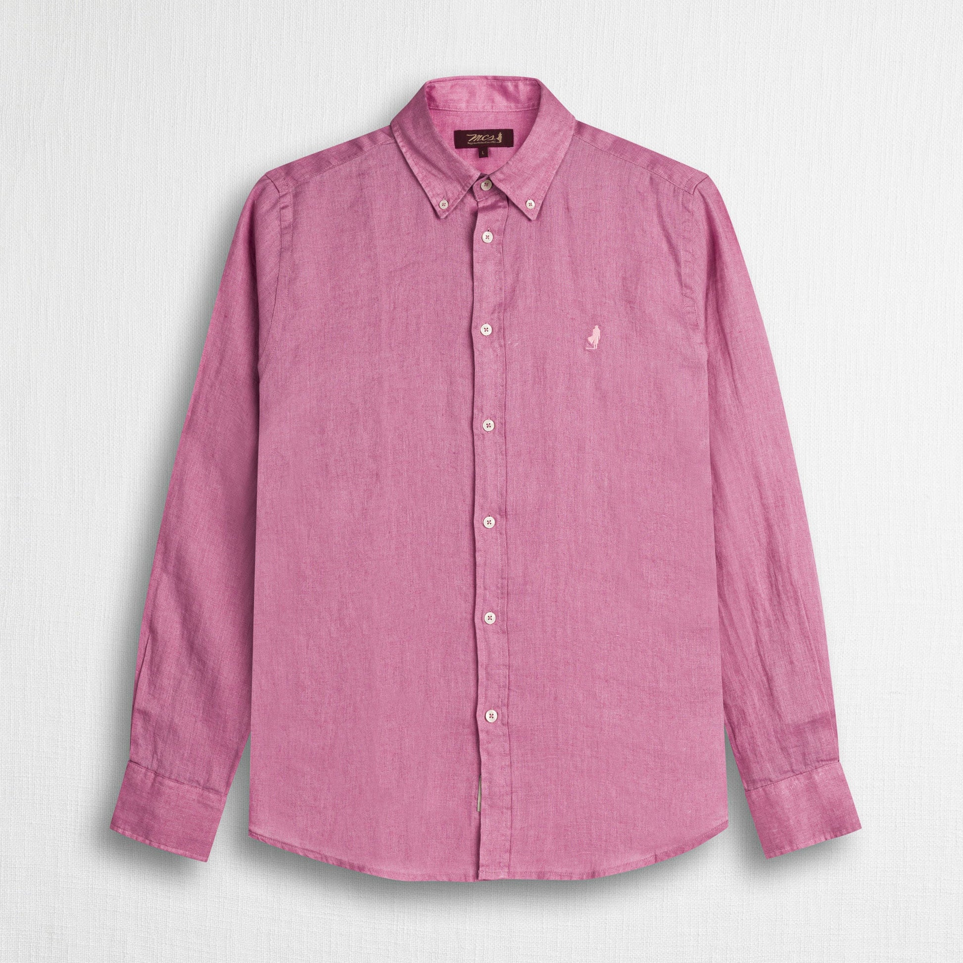 MCS Camicia 100% lino manica lunga Rosa