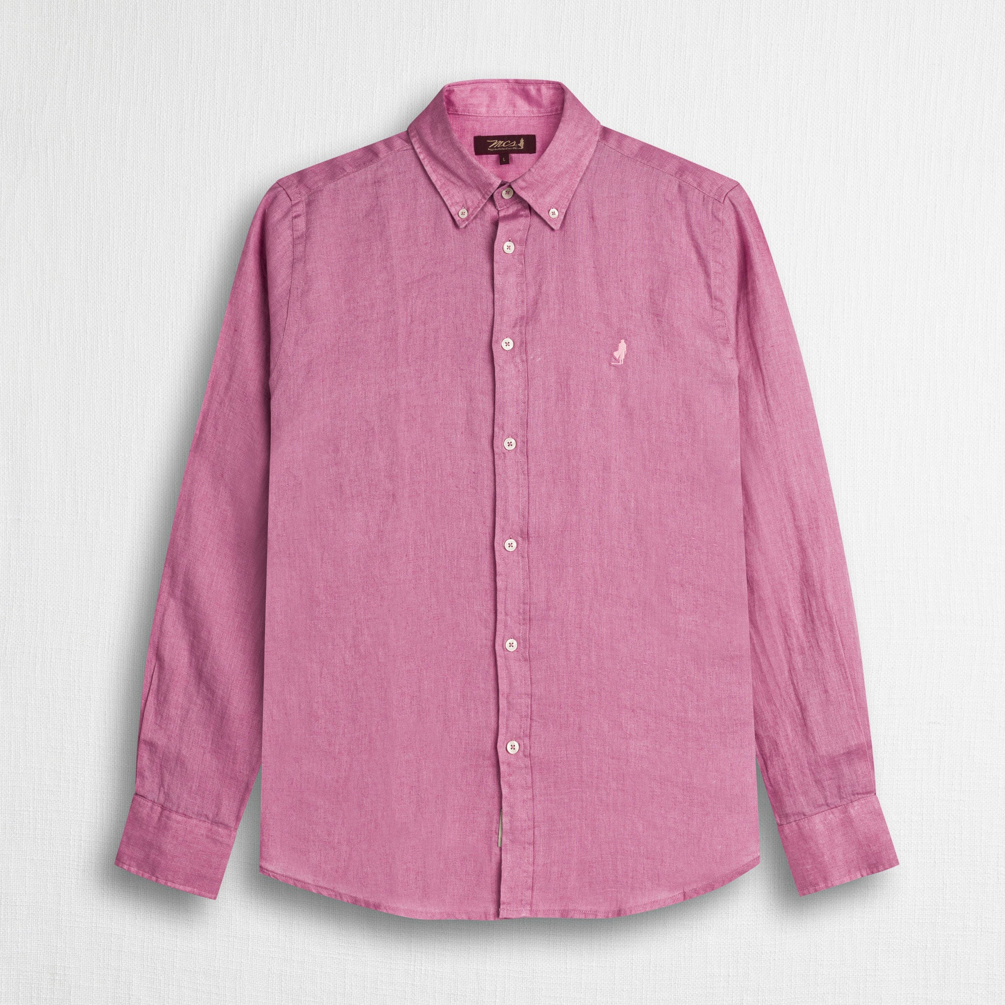 MCS Camicia 100% lino manica lunga Rosa