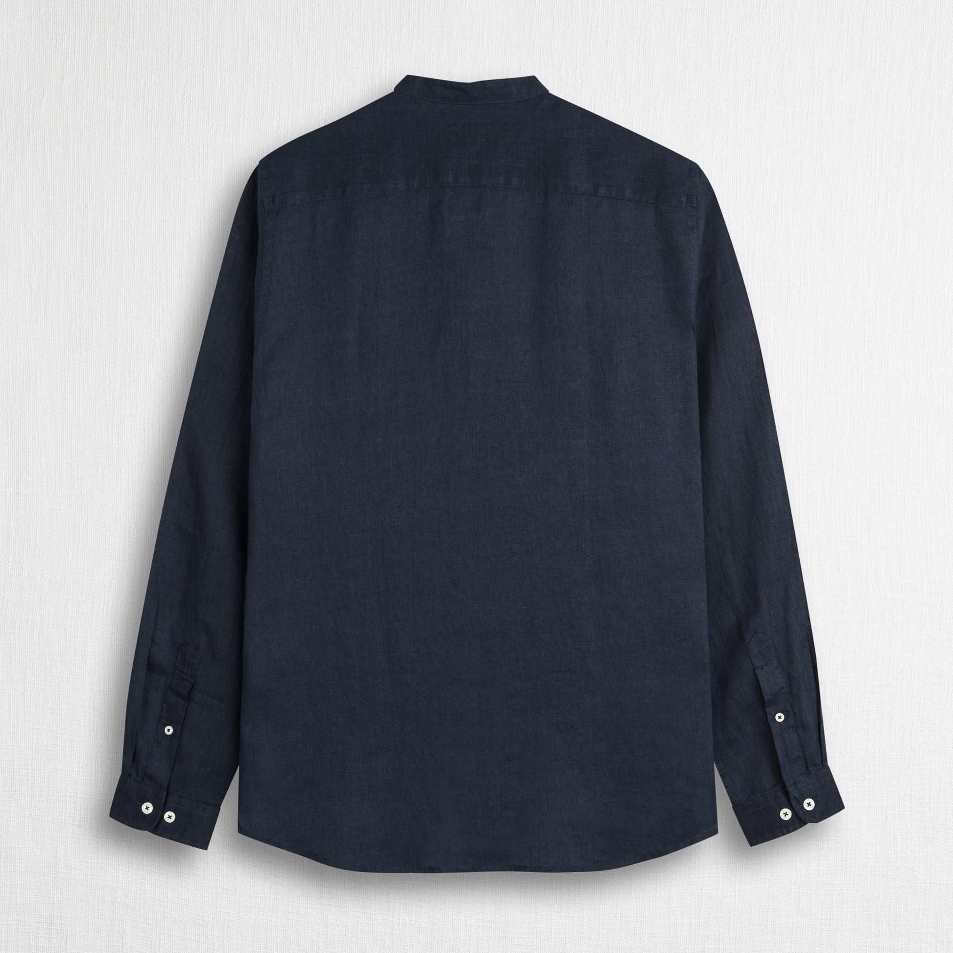 MCS Camicia 100% lino serafino con collo coreana Blu