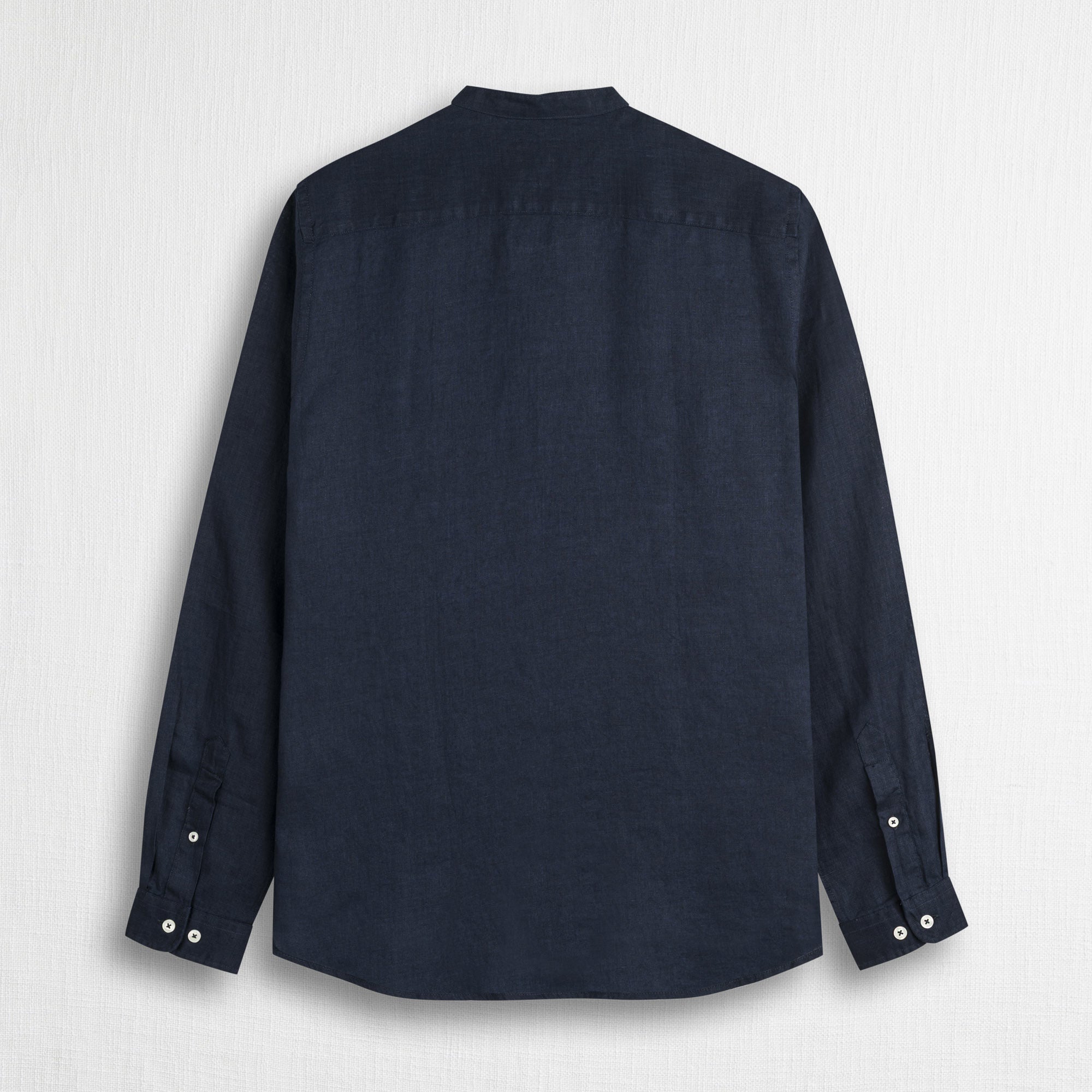 MCS Camicia 100% lino serafino con collo coreana Blu