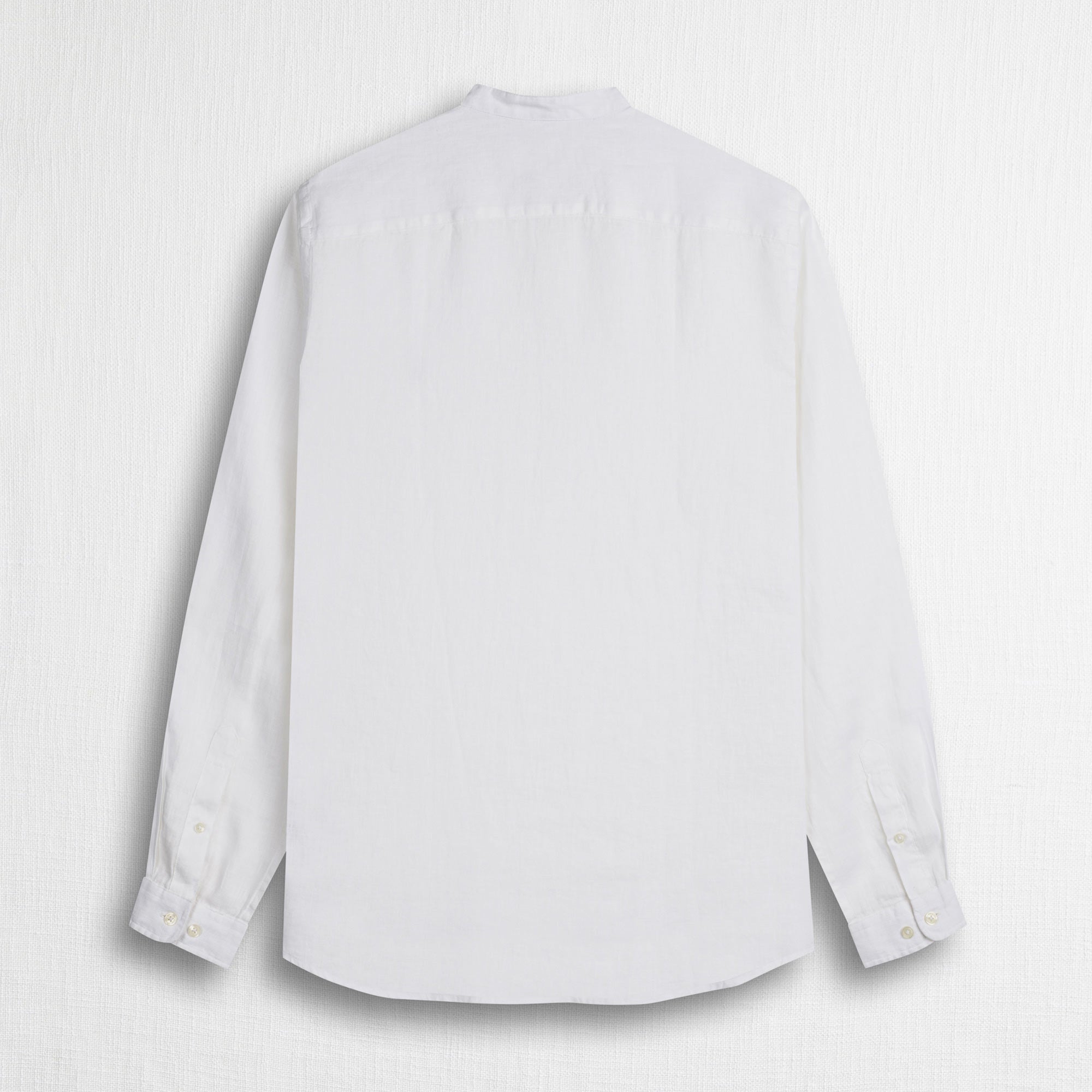 MCS Camicia 100% lino serafino con collo coreana Bianco