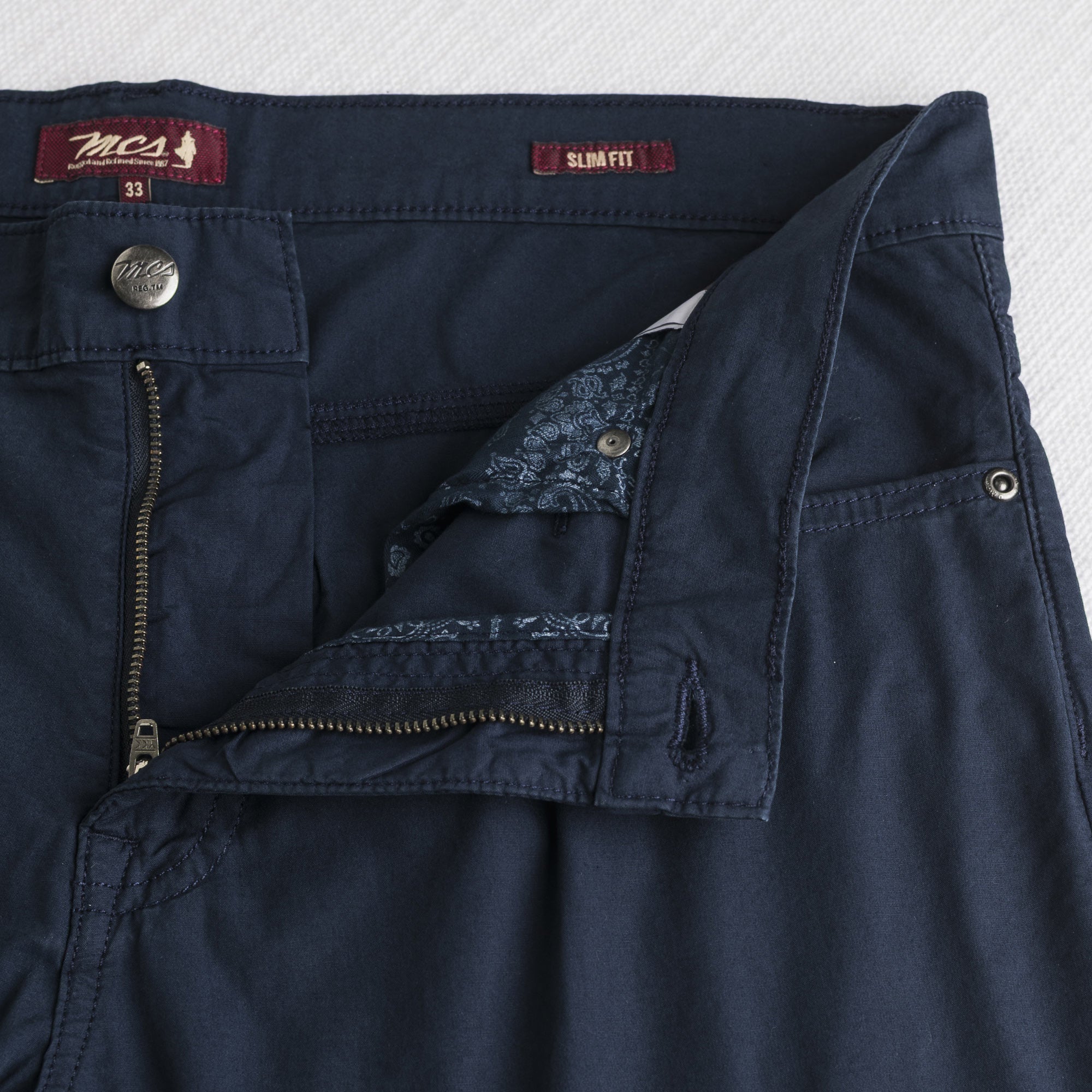 Jeans 5 tasche casual in popeline stretch - Navy Blue