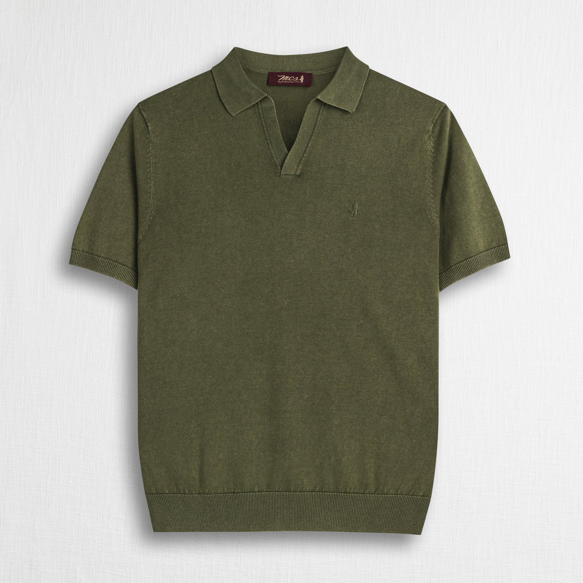 MCS Maglia a Manica Lunga 100% cotone acid wash Verde