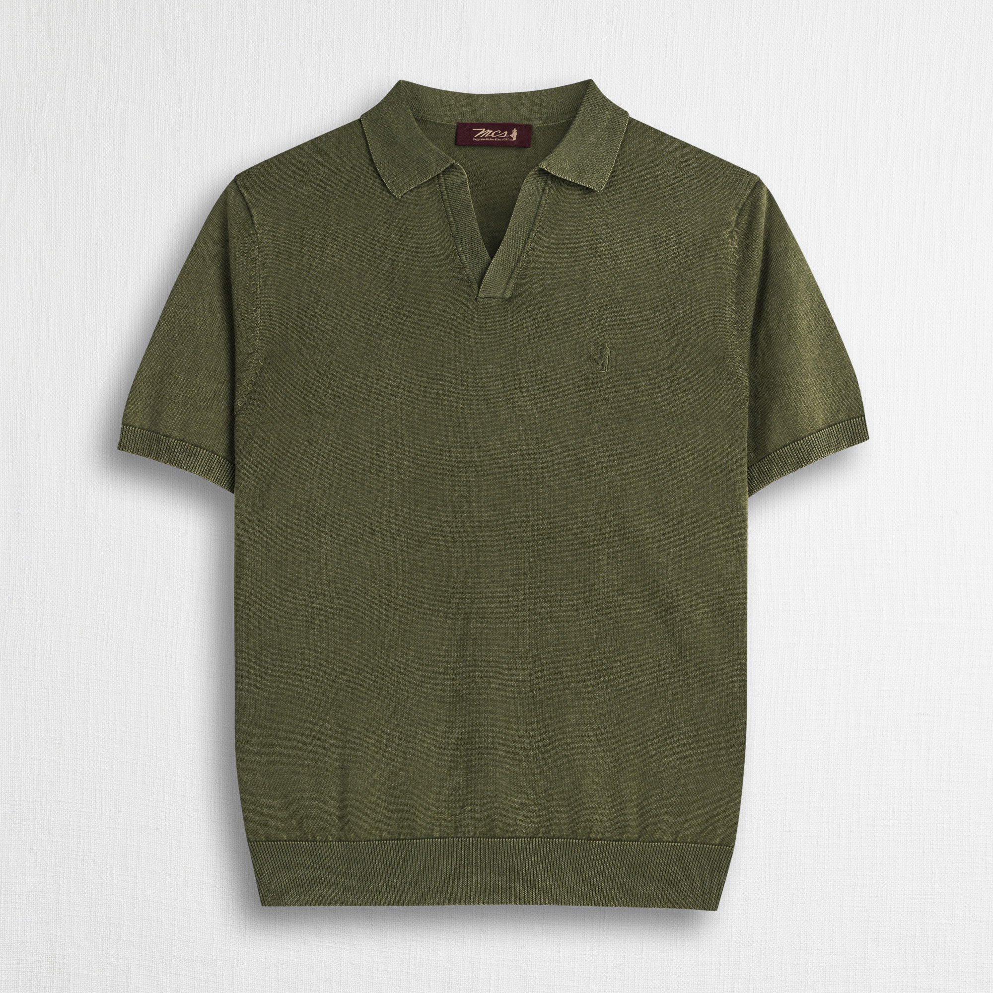 MCS Maglia a Manica Lunga 100% cotone acid wash Verde