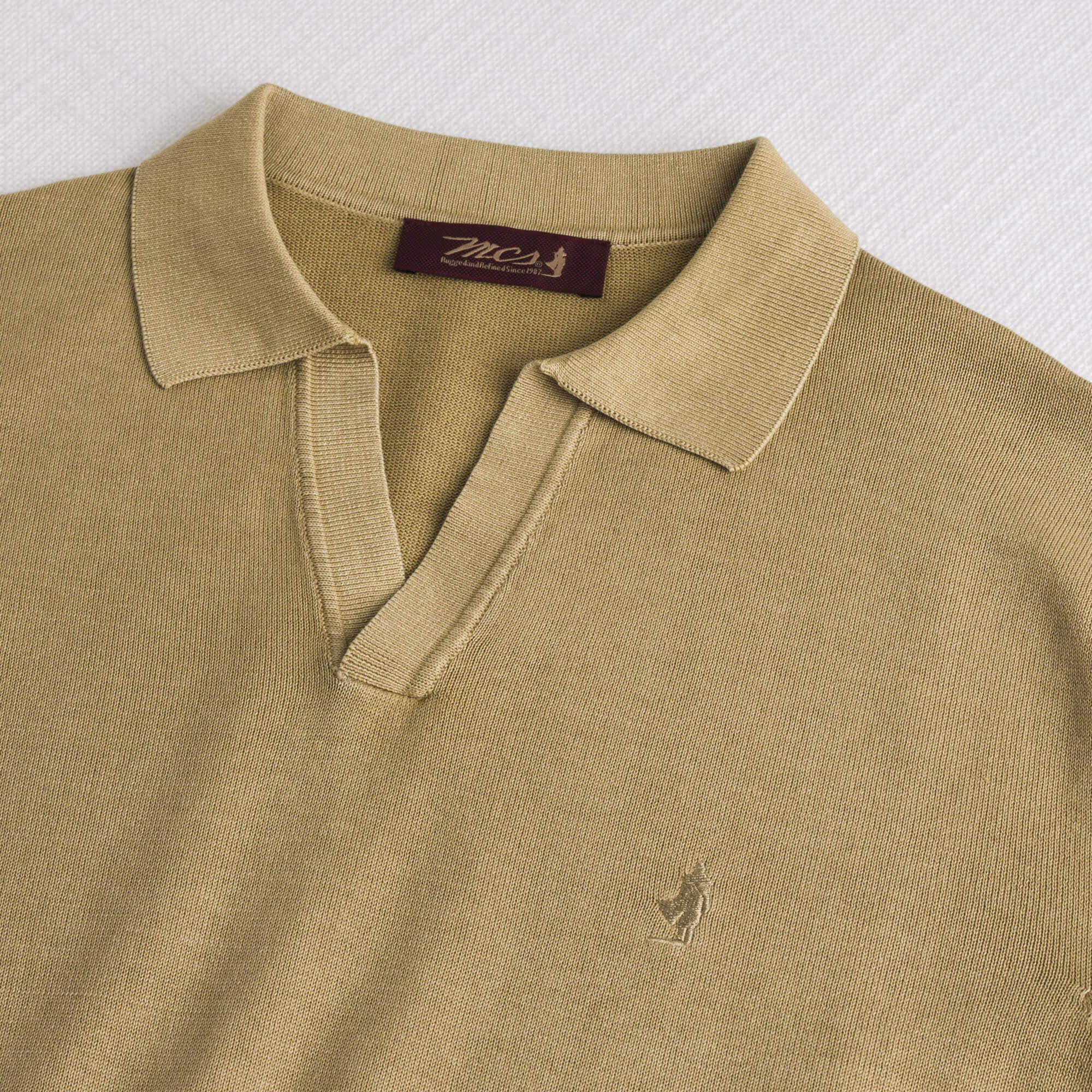 MCS Maglia a Manica Lunga 100% cotone acid wash Beige