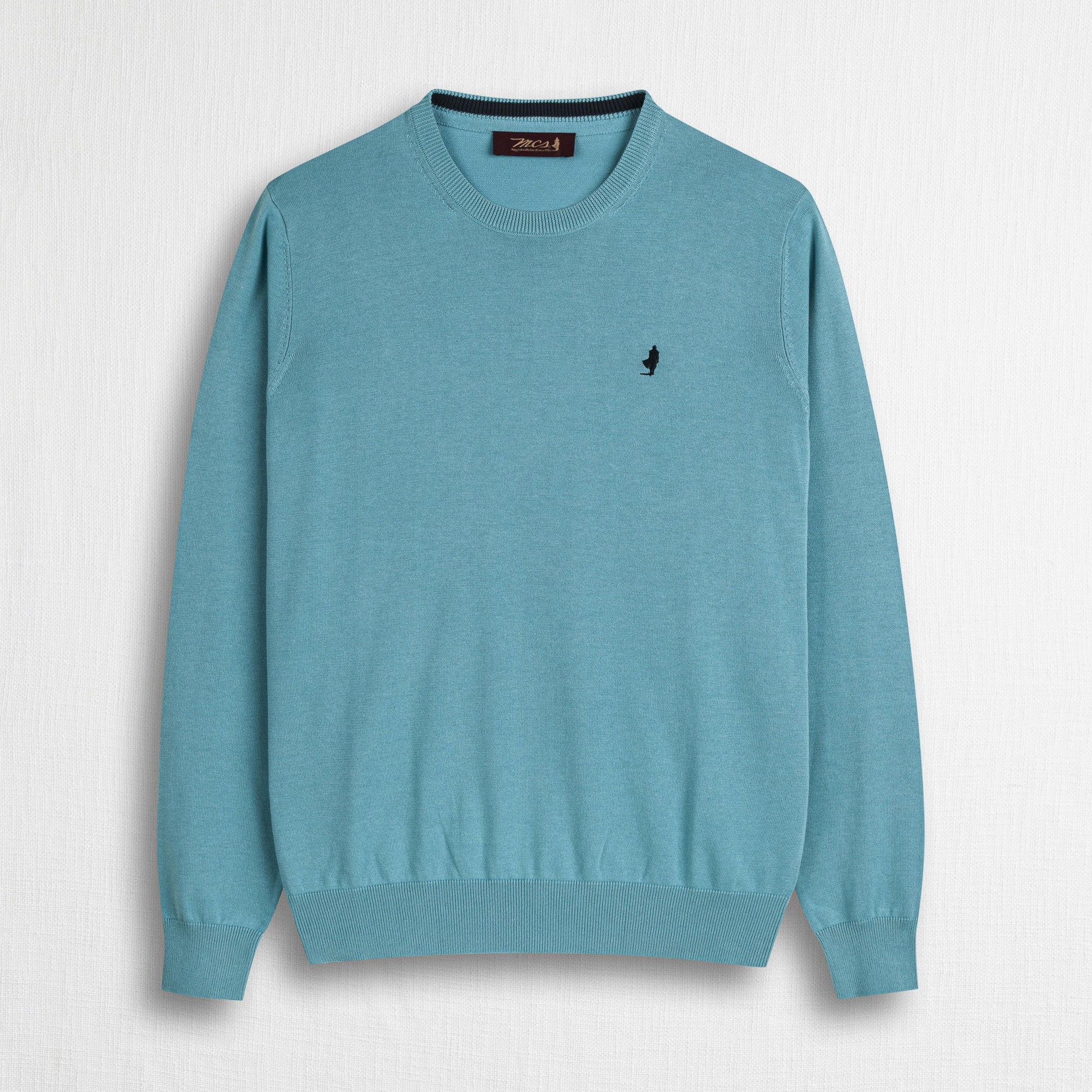 MCS Maglia a Manica Lunga 100% cotone girocollo Blu