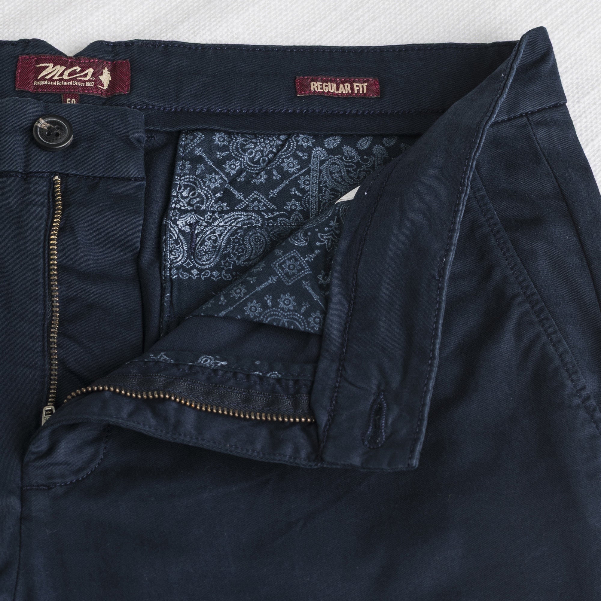 MCS Pantalone chino in gabardina stretch Blu
