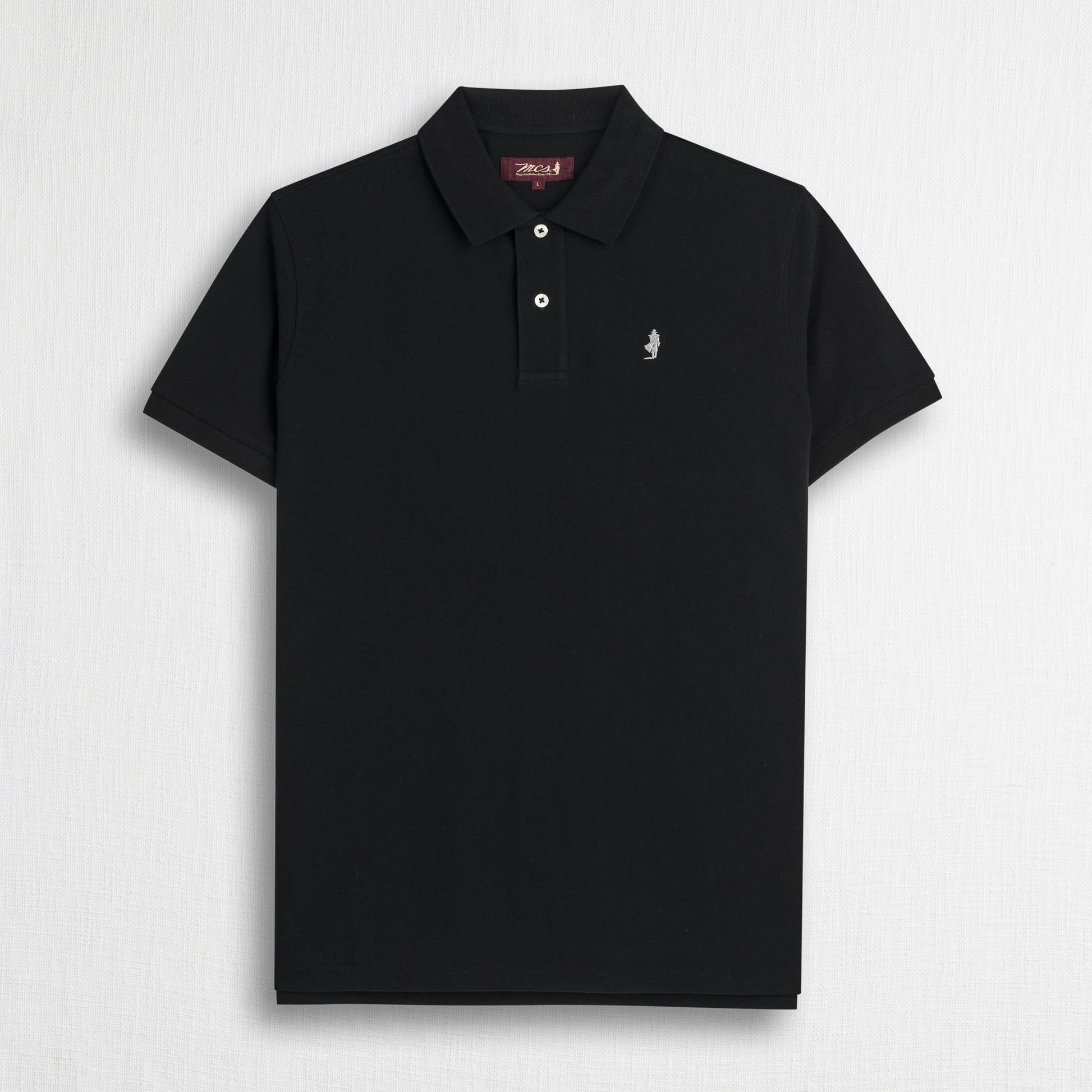 MCS Polo 100% cotone piquet Nero