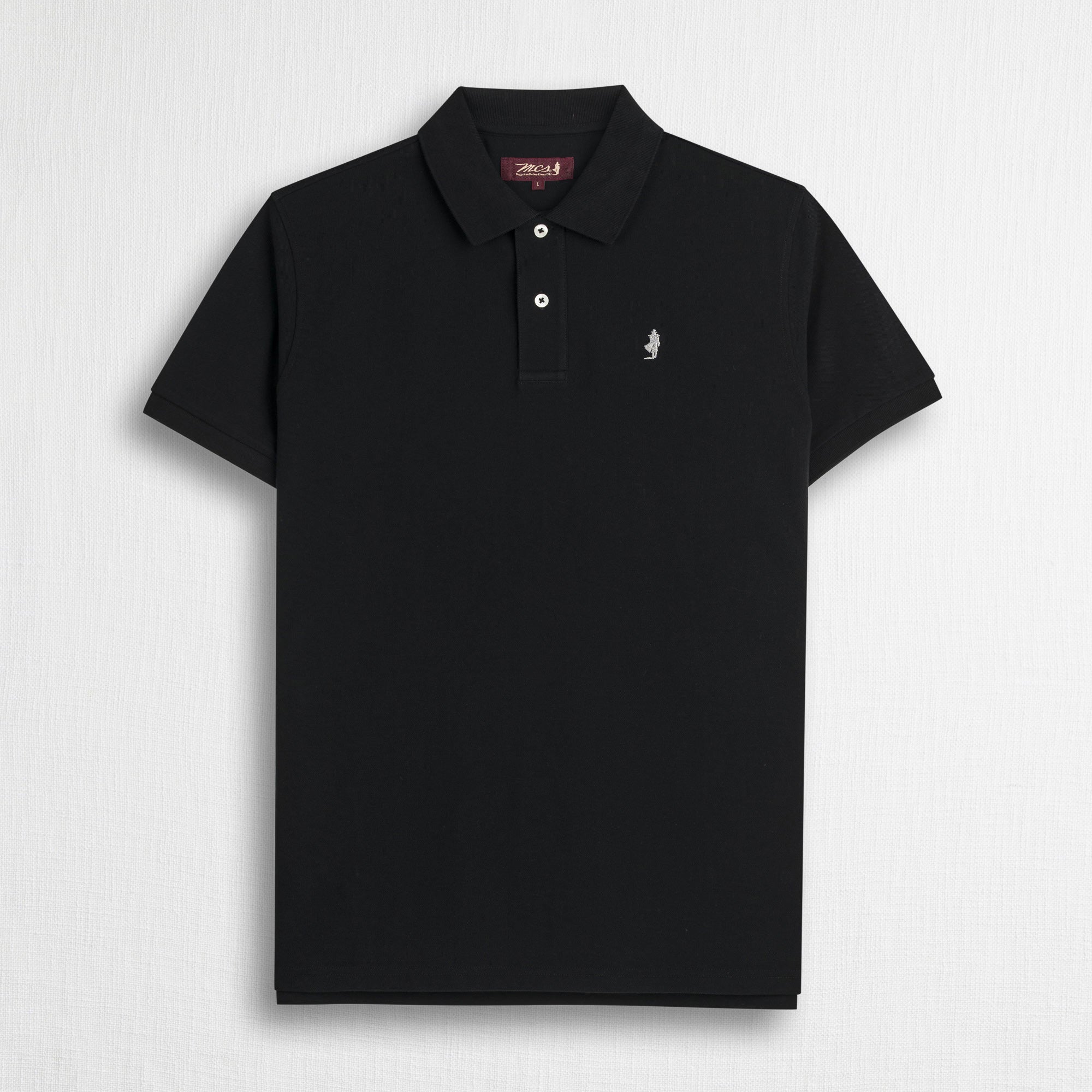 MCS Polo 100% cotone piquet Nero