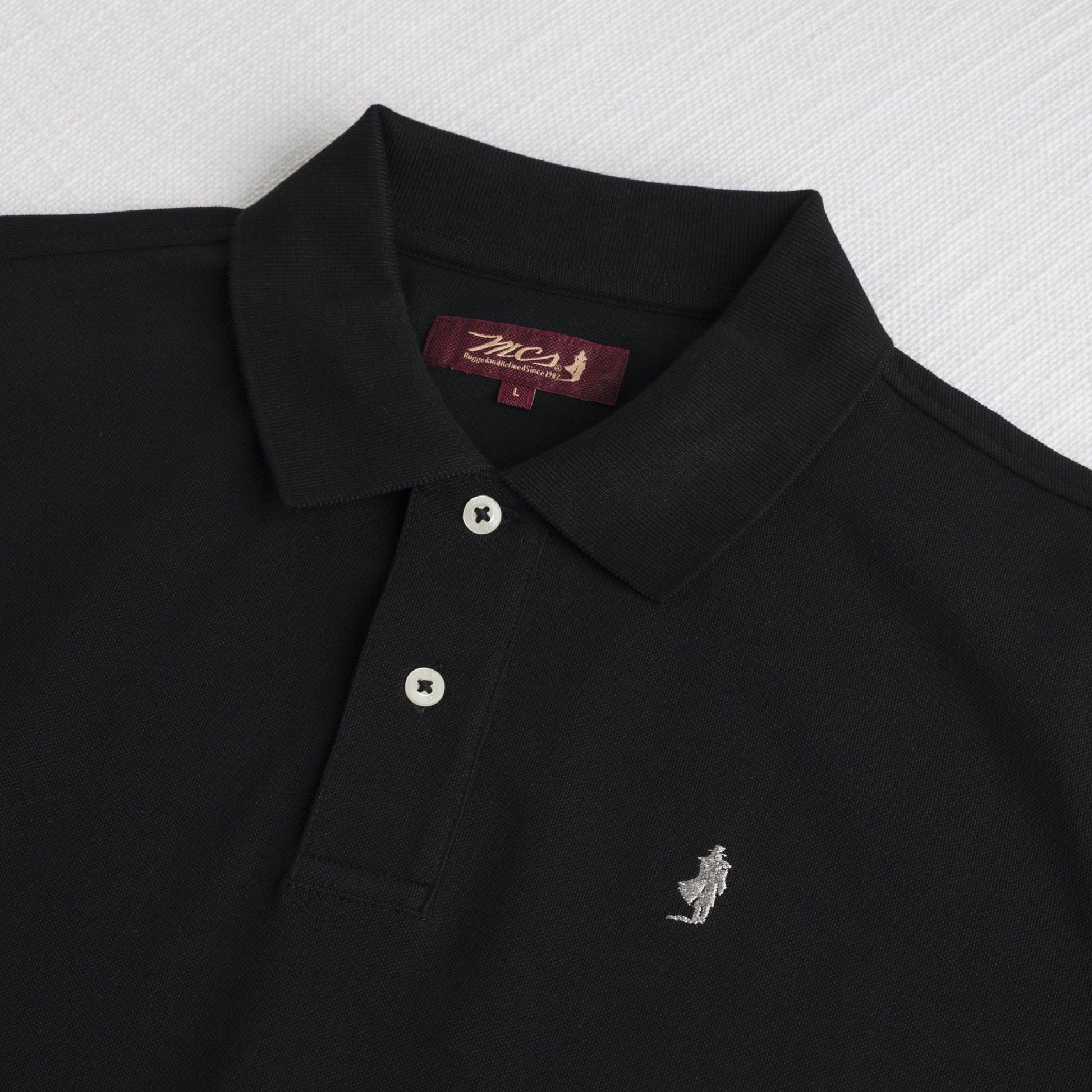 MCS Polo 100% cotone piquet Nero