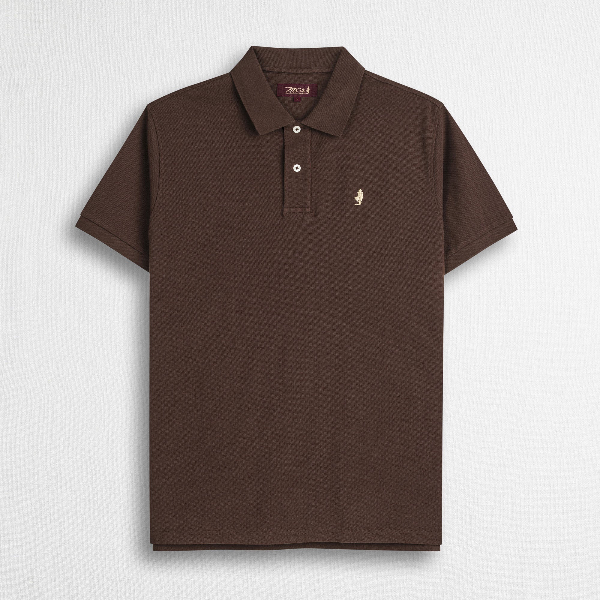 MCS Polo 100% cotone piquet Marrone