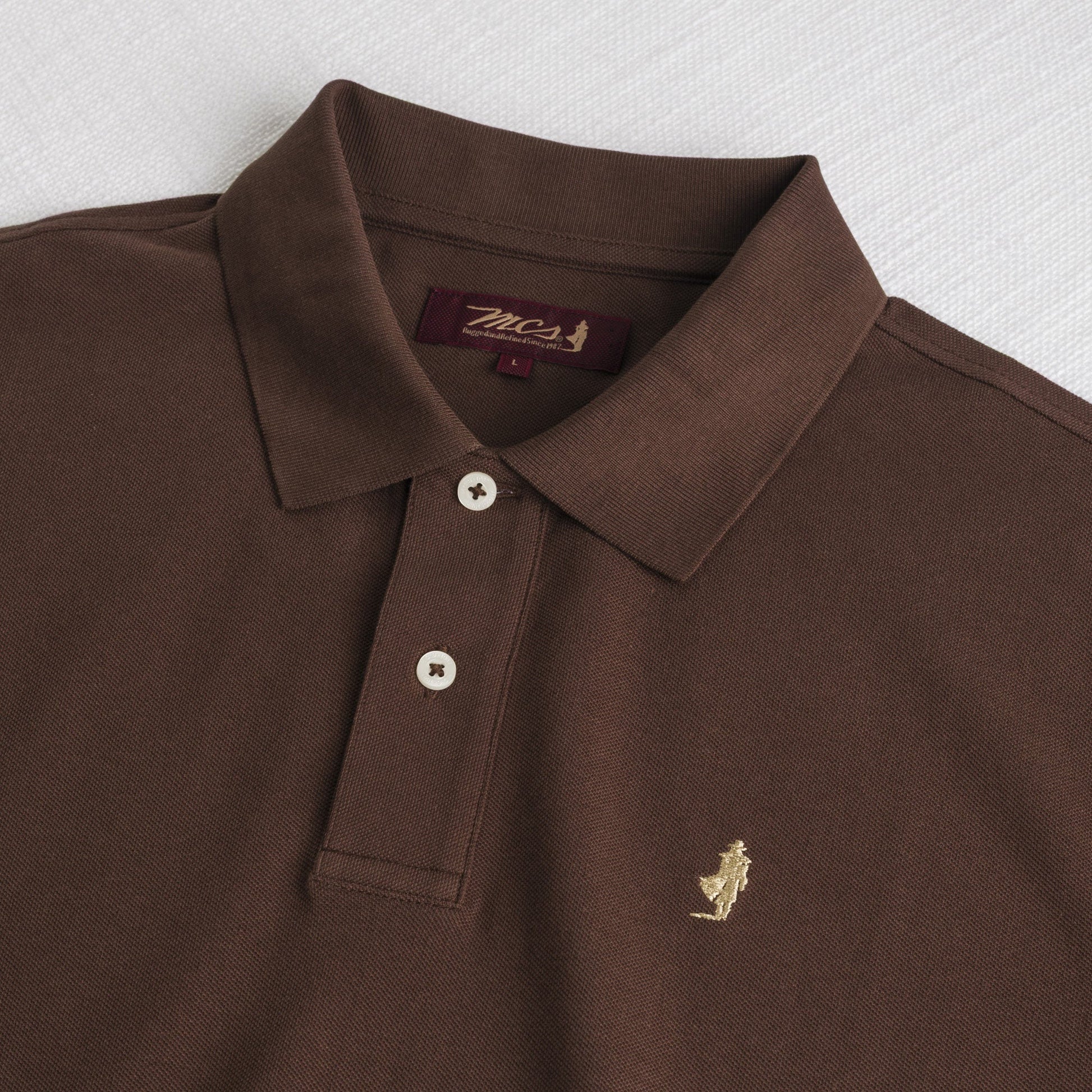 MCS Polo 100% cotone piquet Marrone