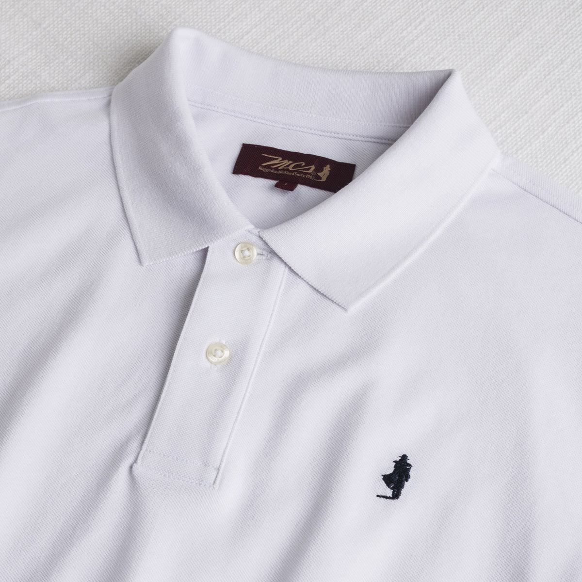 MCS Polo 100% cotone piquet Bianco