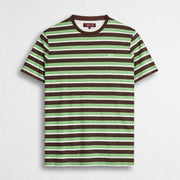 MCS T-Shirt 100% cotone fiammato a righe Marrone