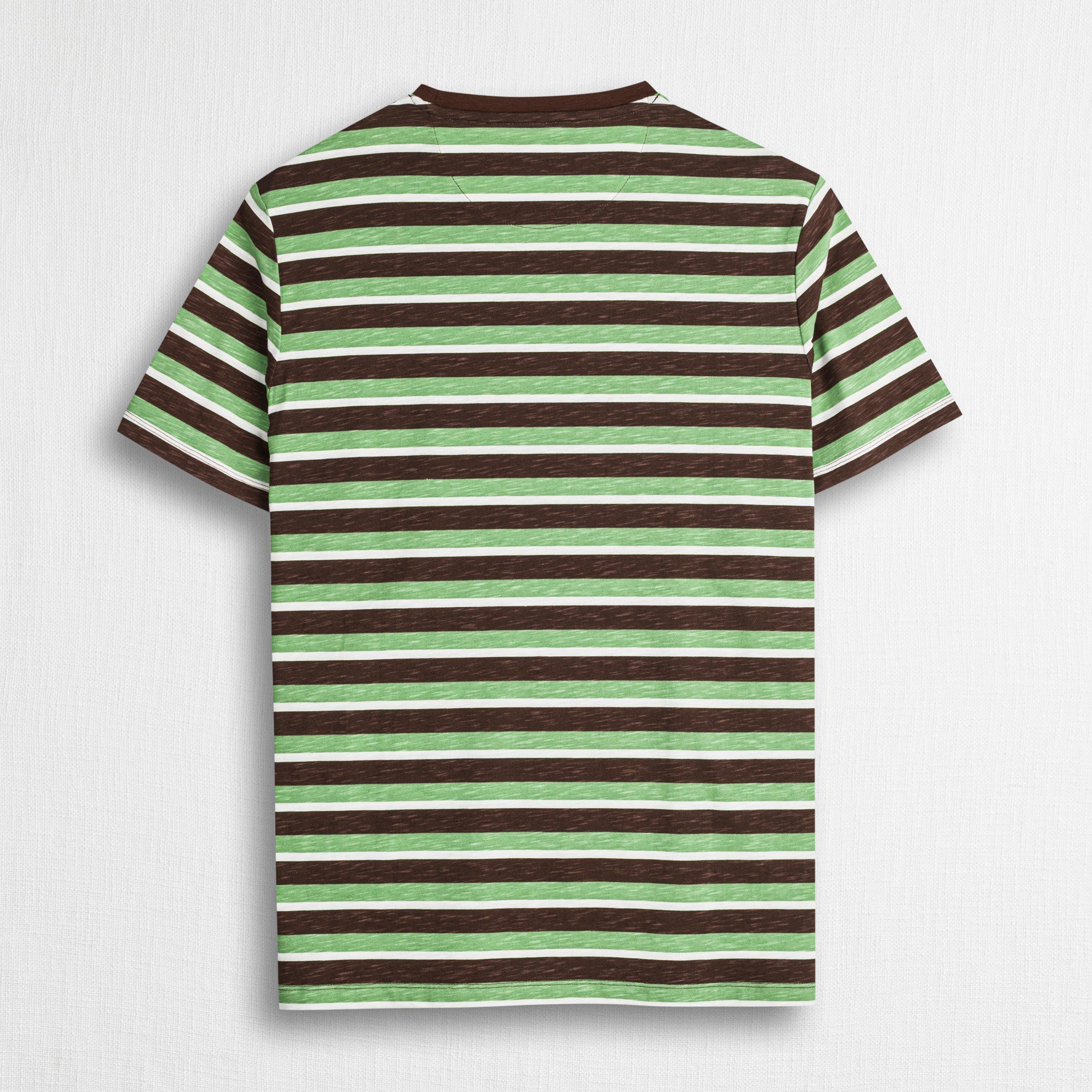 MCS T-Shirt 100% cotone fiammato a righe Marrone